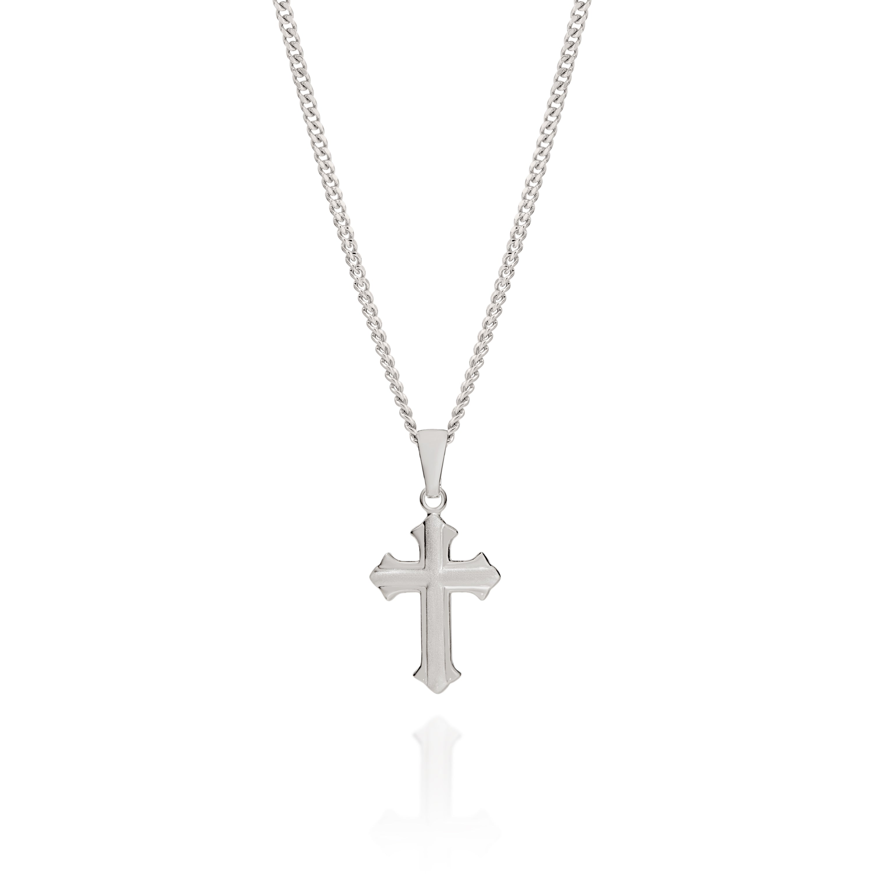 Silver fancy cross pendant