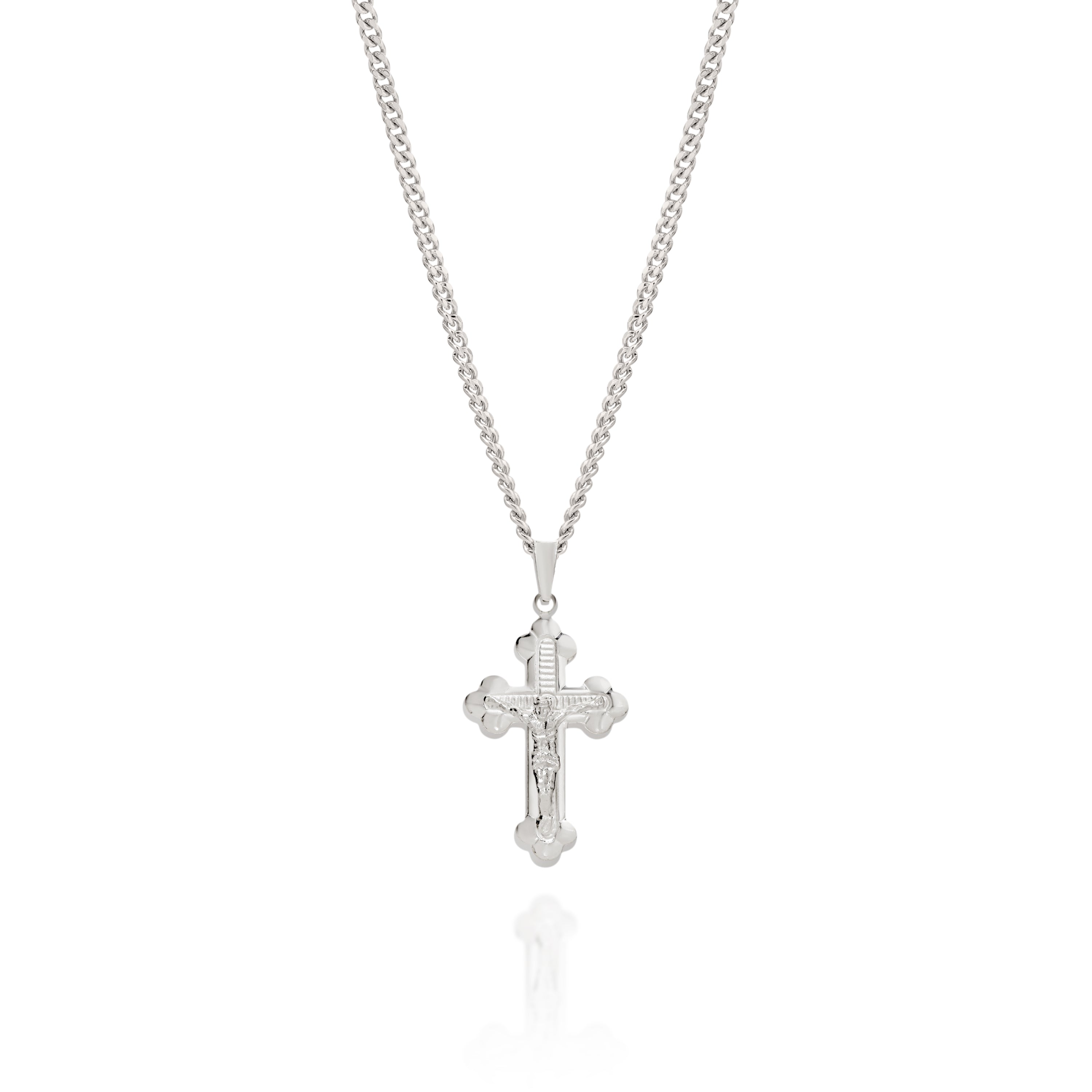 Silver fancy crucifix pendant