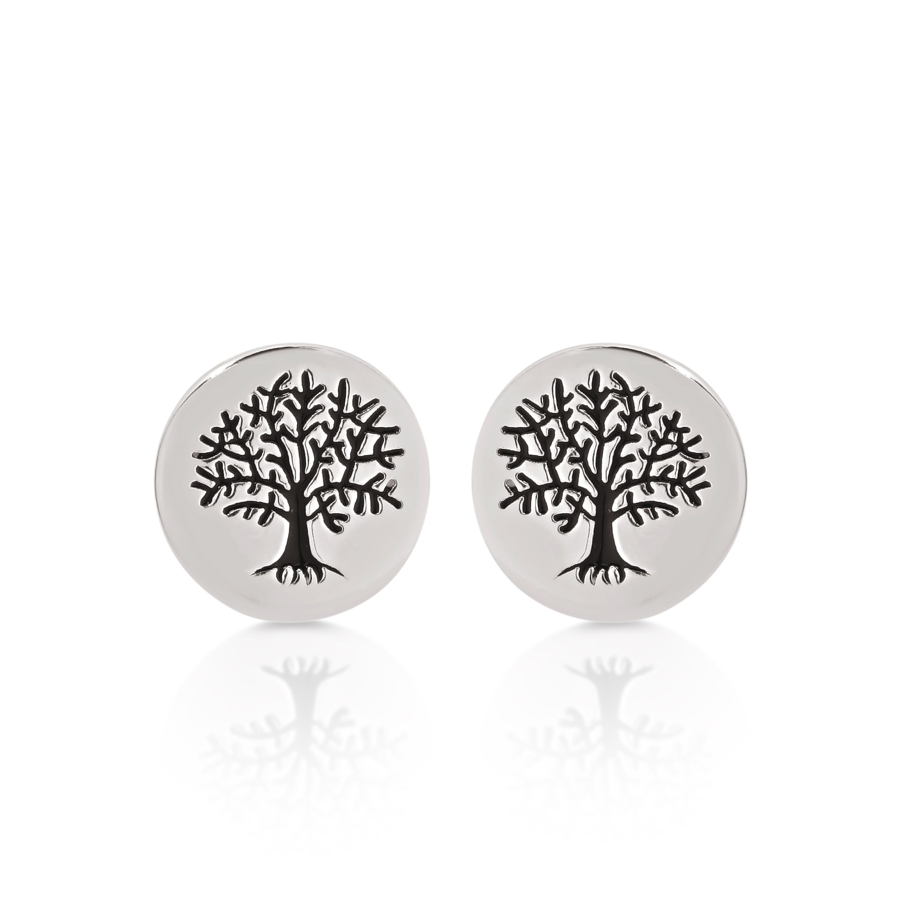 Silver tree of life studs
