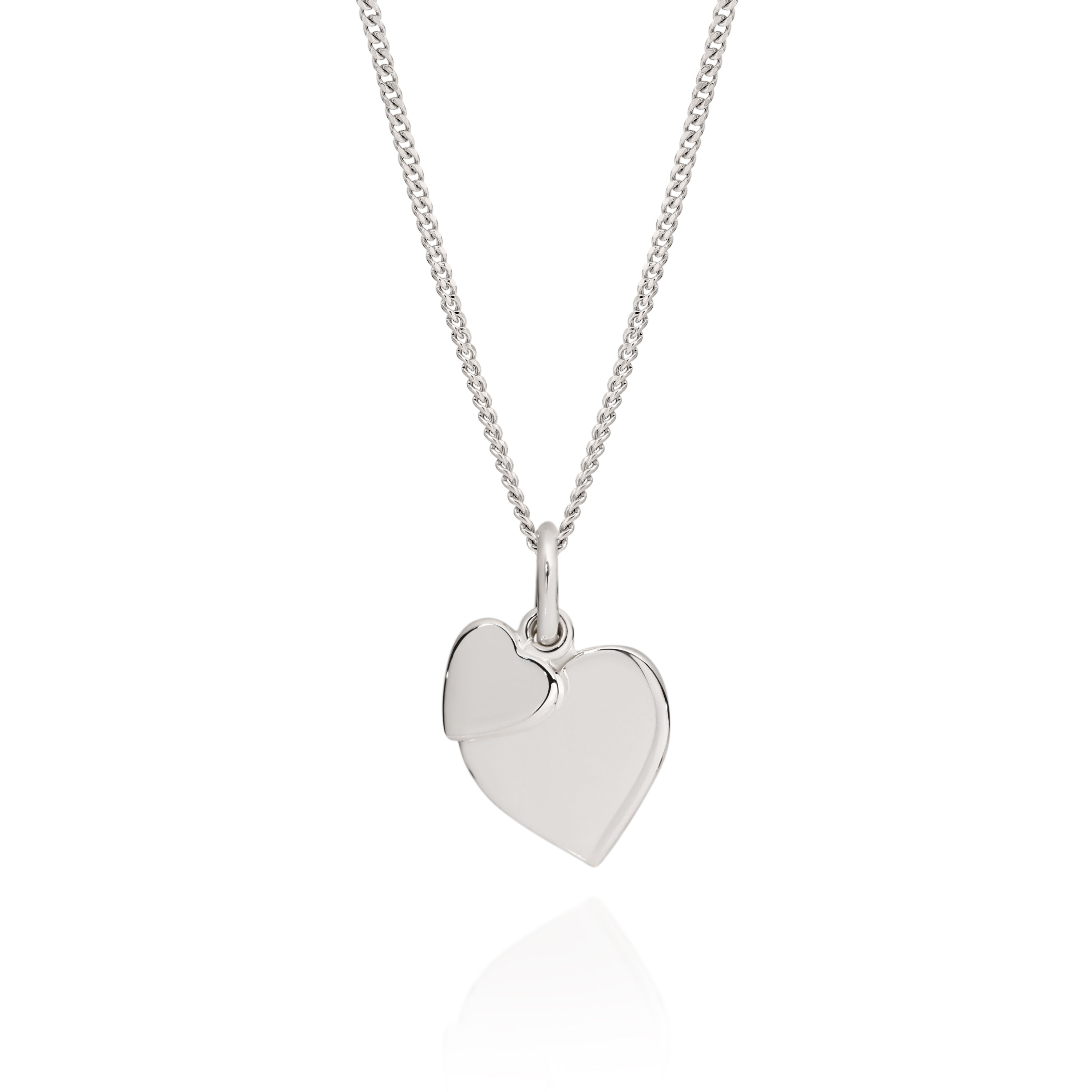 Sterling Silver & Diamond Double-Heart Necklace | Mauk Jewelers