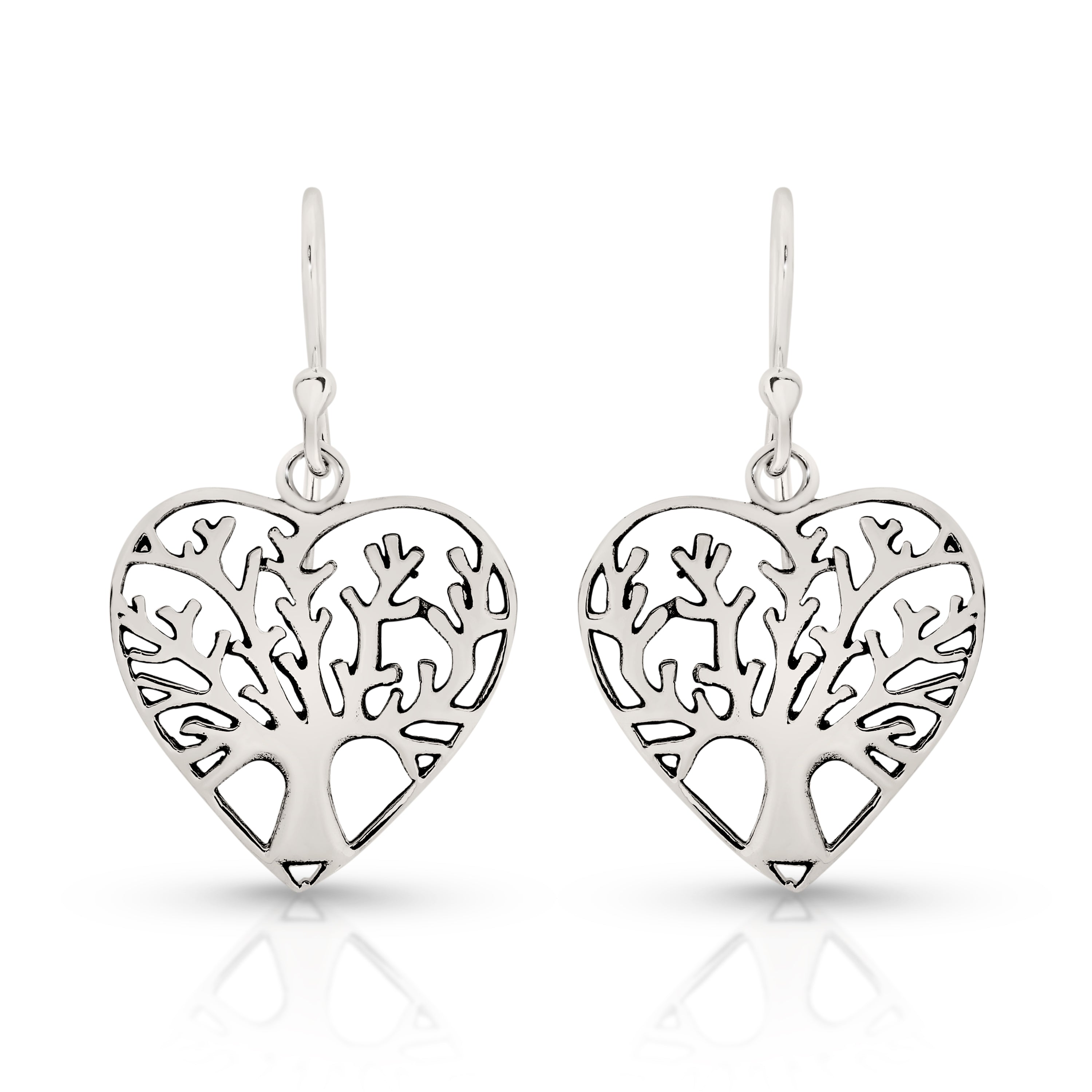 Silver heart tree of lifedrops