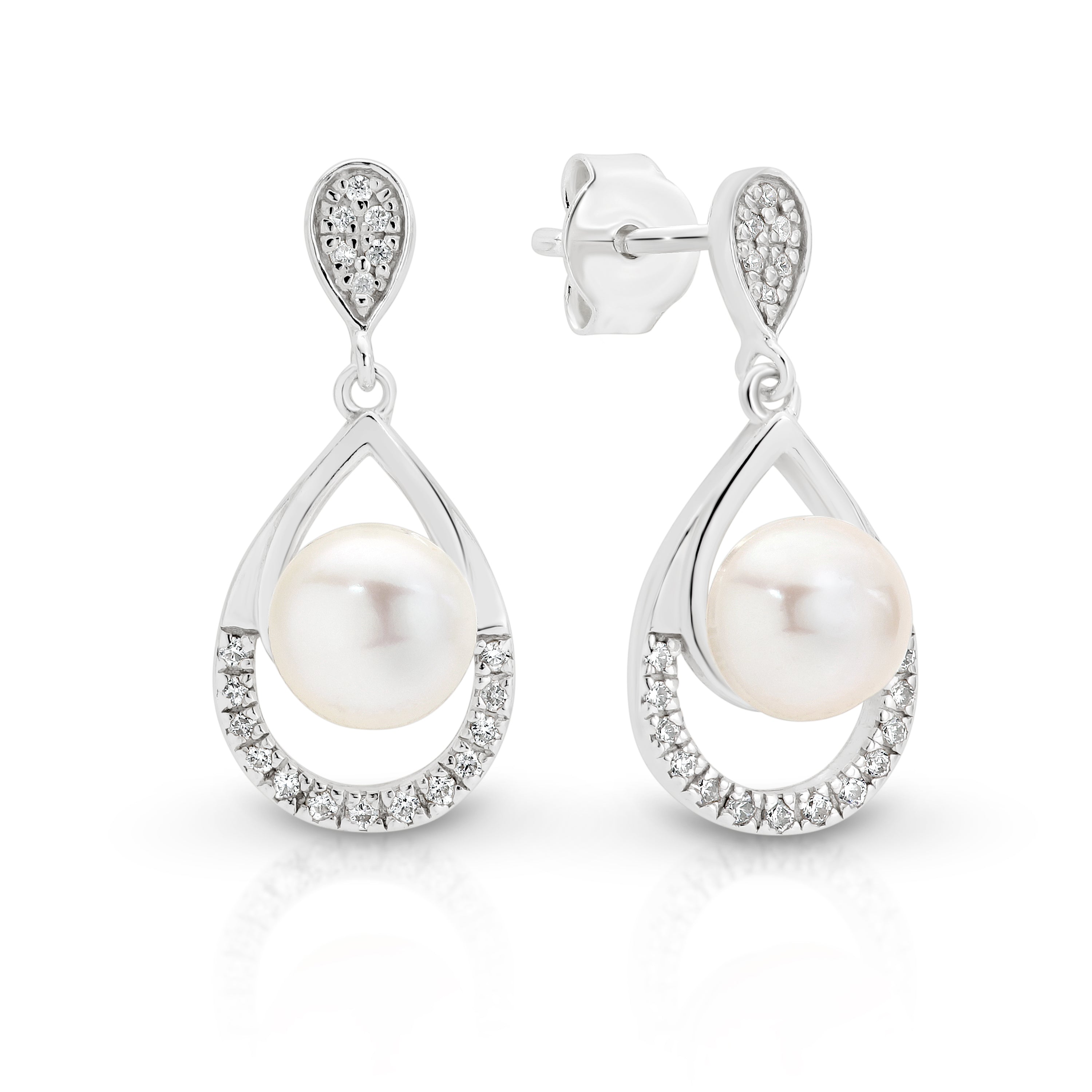 Silver zirconia earrings deals