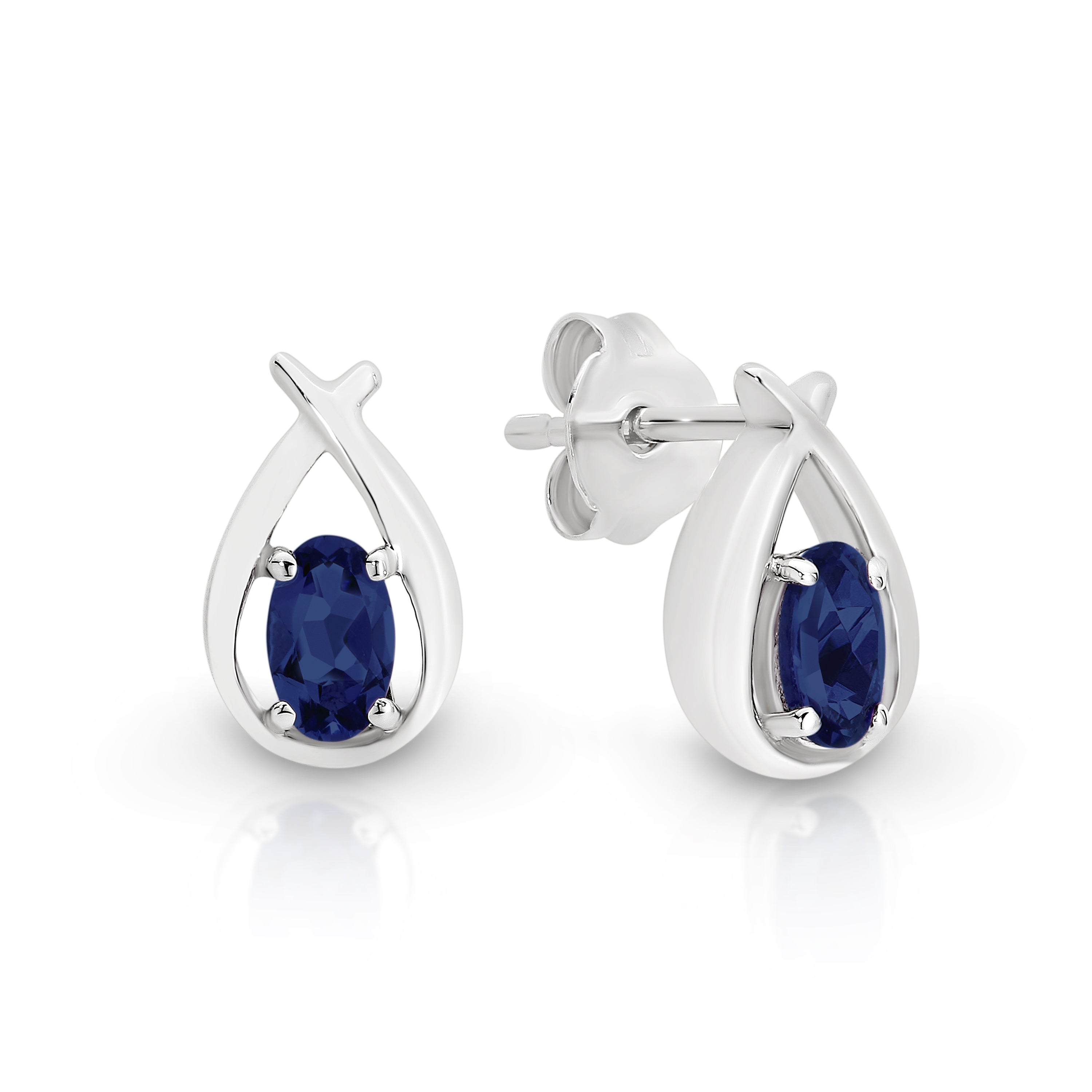 Silver cr sapphire earrings