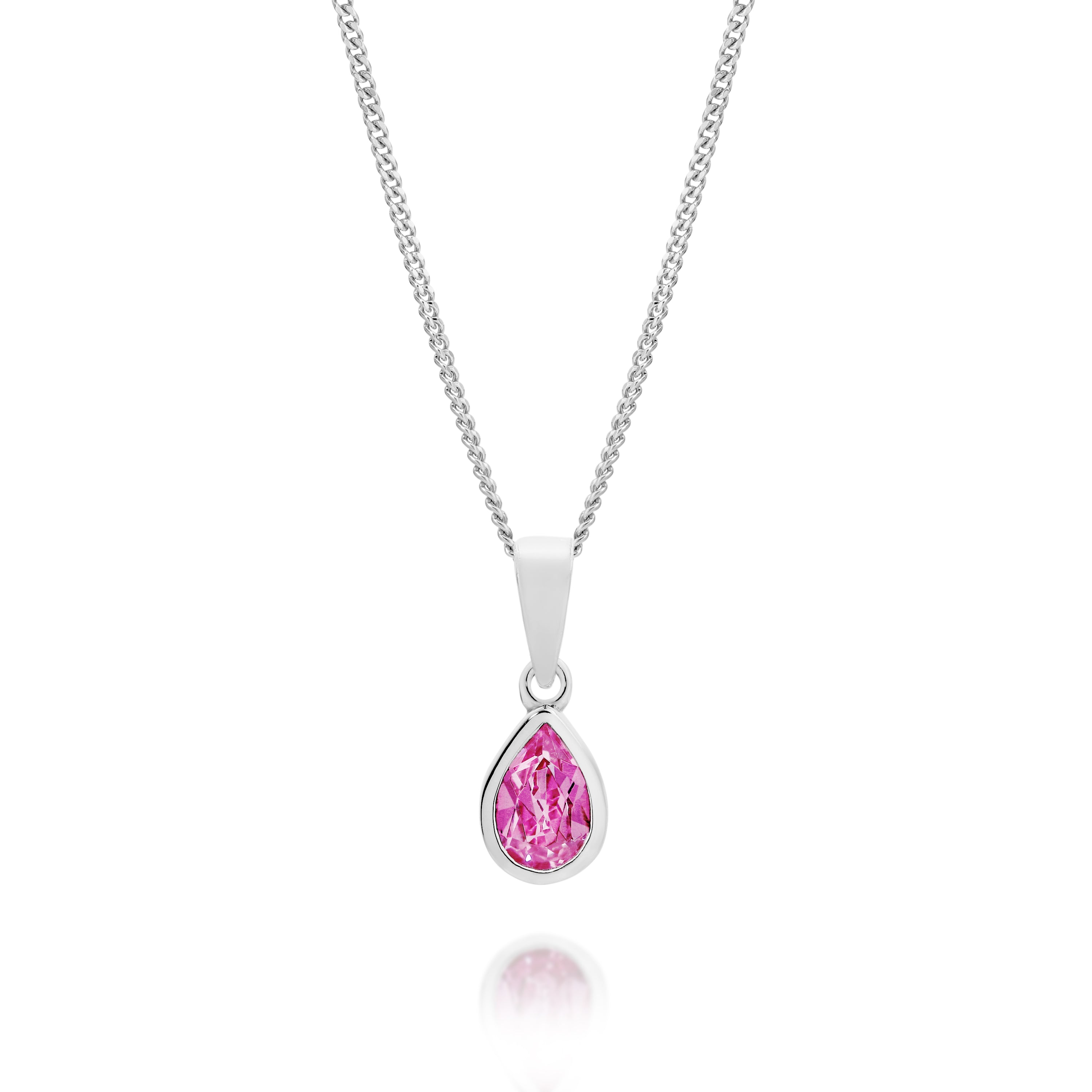 Silver cr pink sapphire pendant