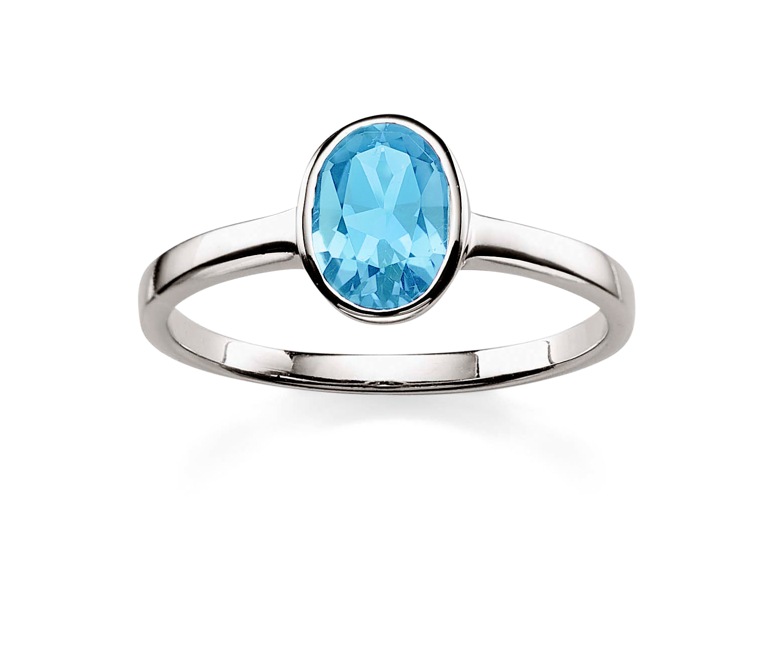 Silver blue topaz ring