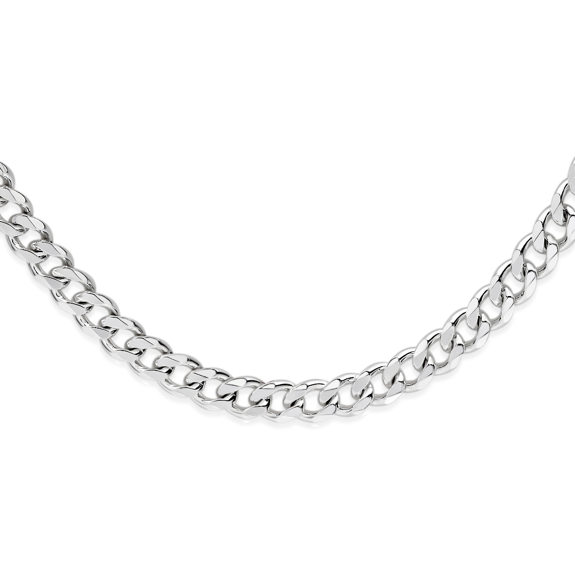 Silver 120 gauge curb link chain