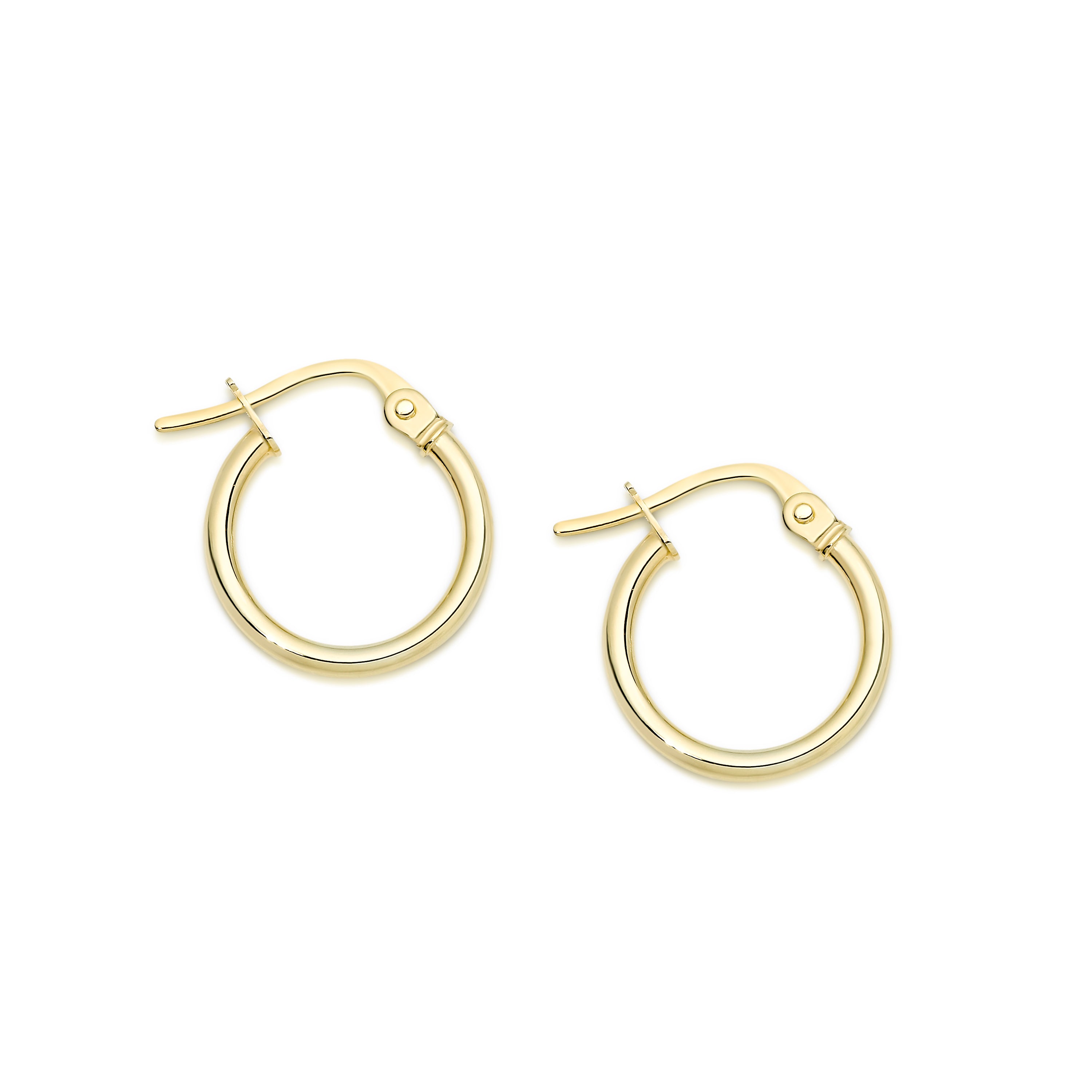 9ct gold polished hoops 10mm