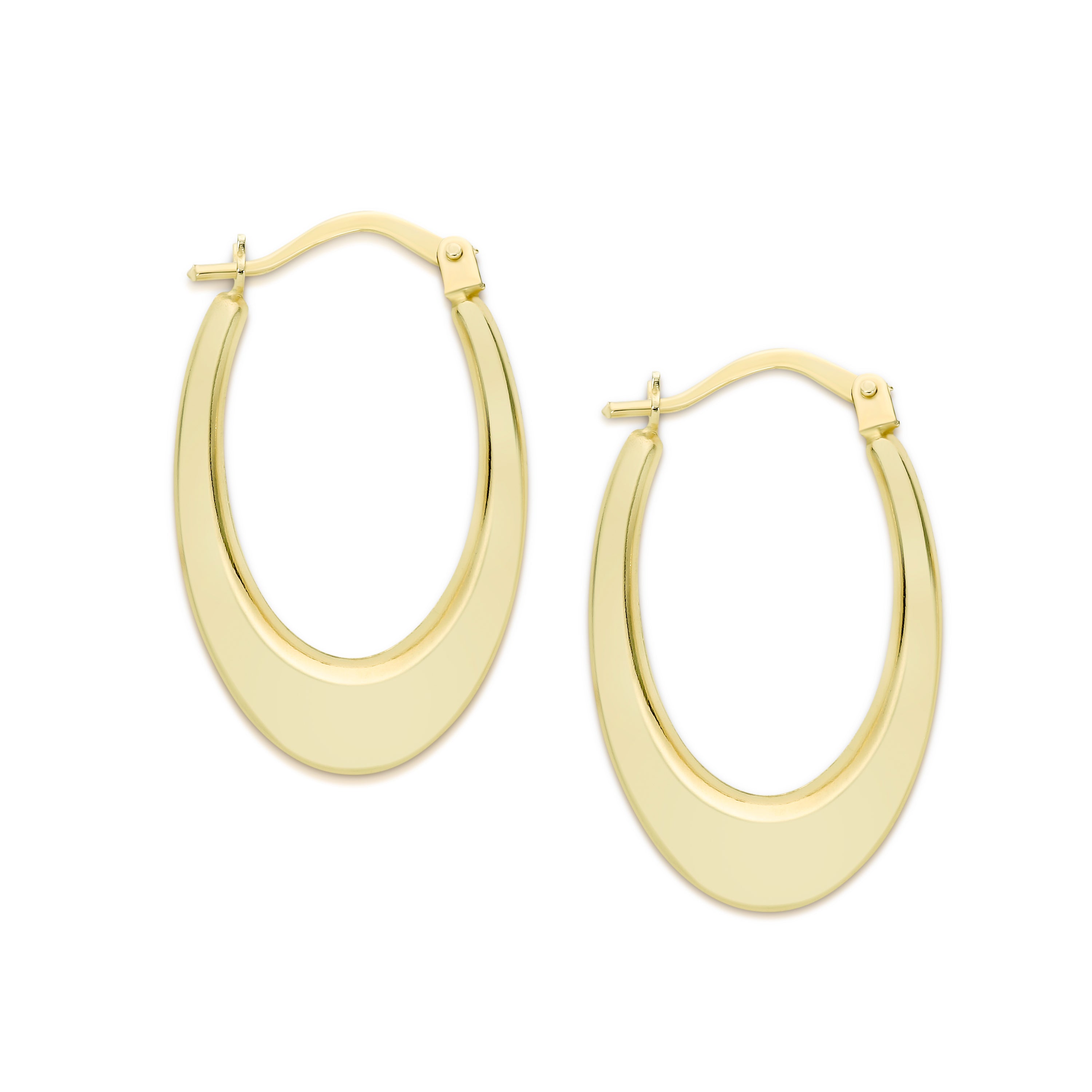9ct gold oval hoops 12x17mm