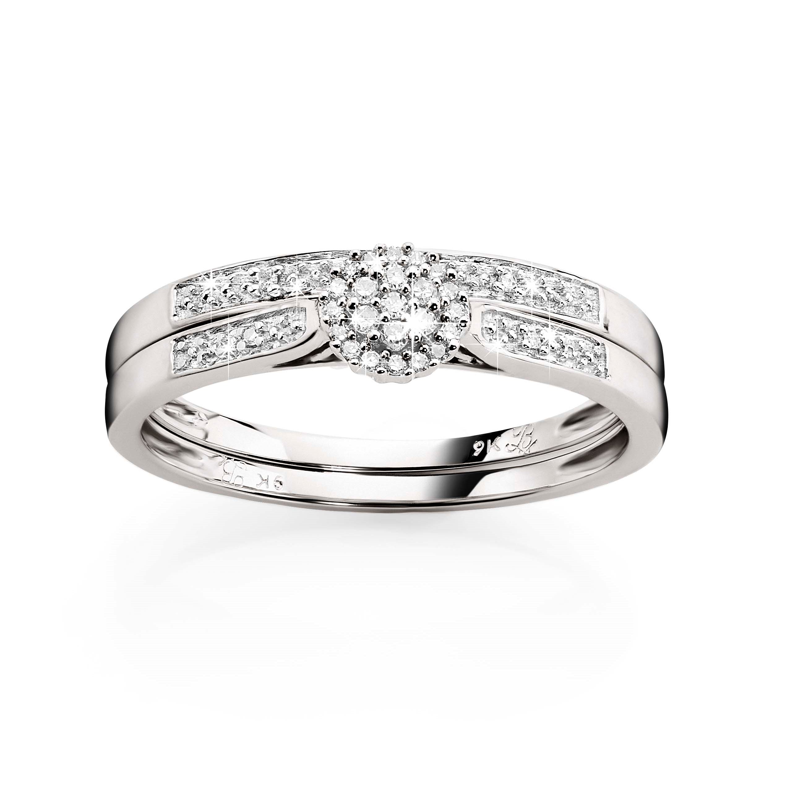 9ct white gold discount diamond wedding ring