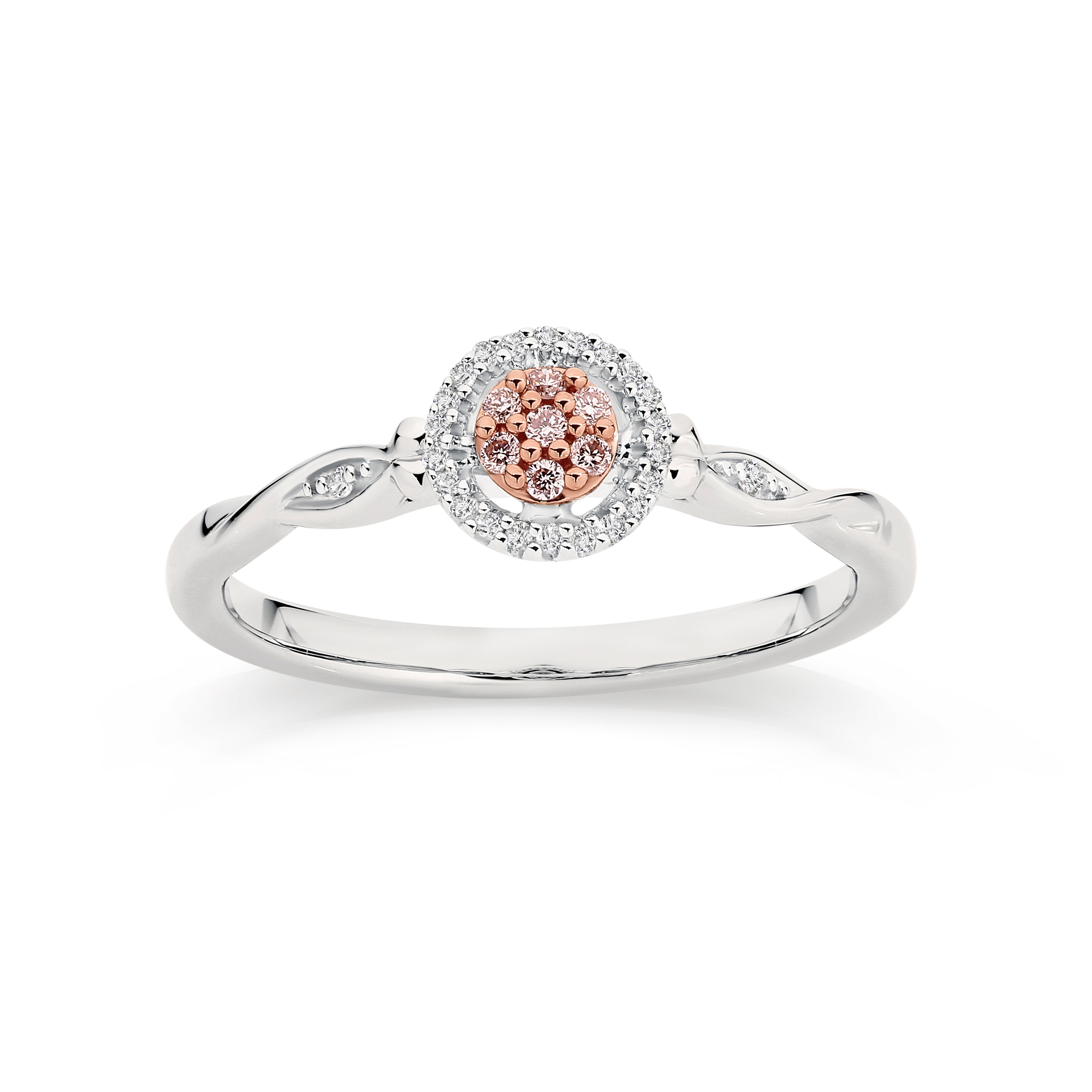 9ct white gold Australian pink diamond ring