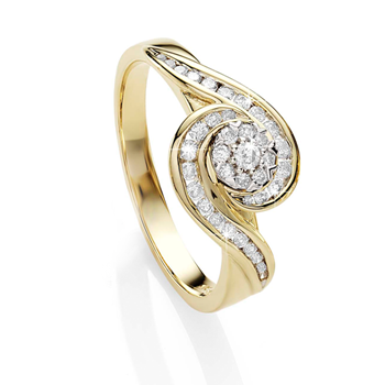 9ct gold 1/3ct diamond ring