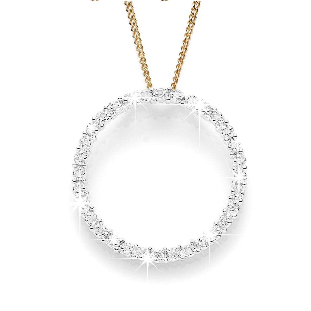 9ct gold diamond 0.10ct circle of life pendant
