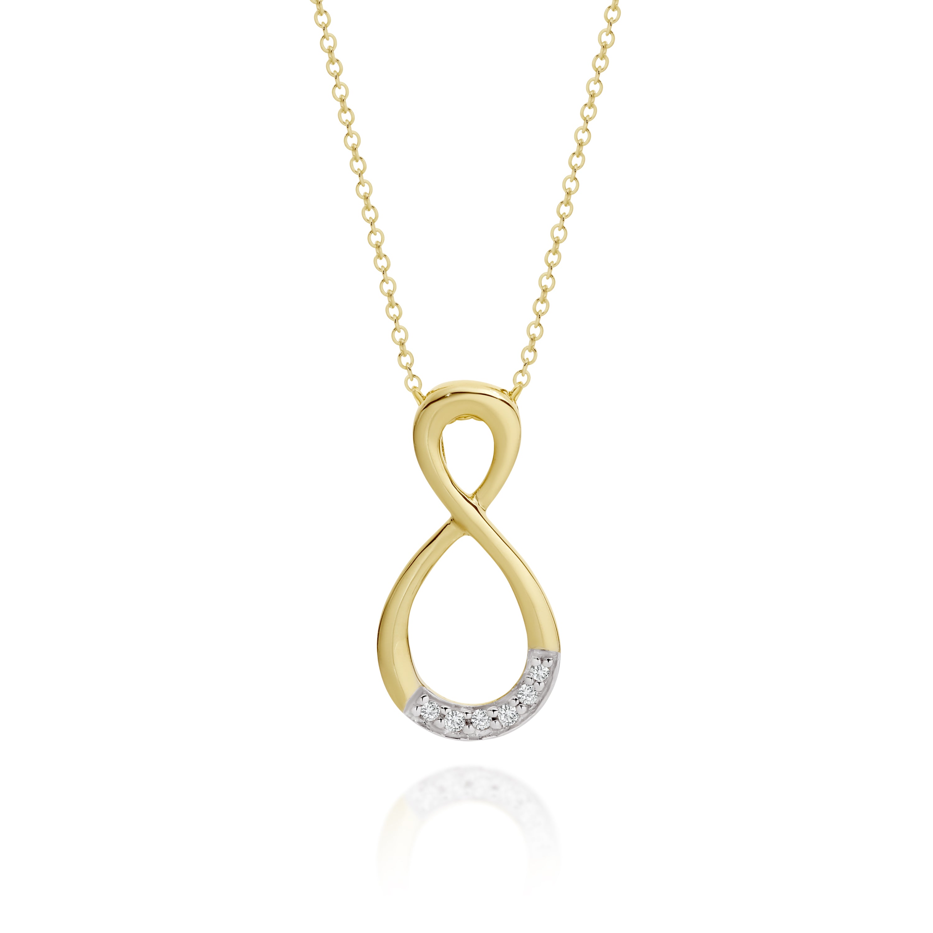 9ct gold diamond infinity pendant