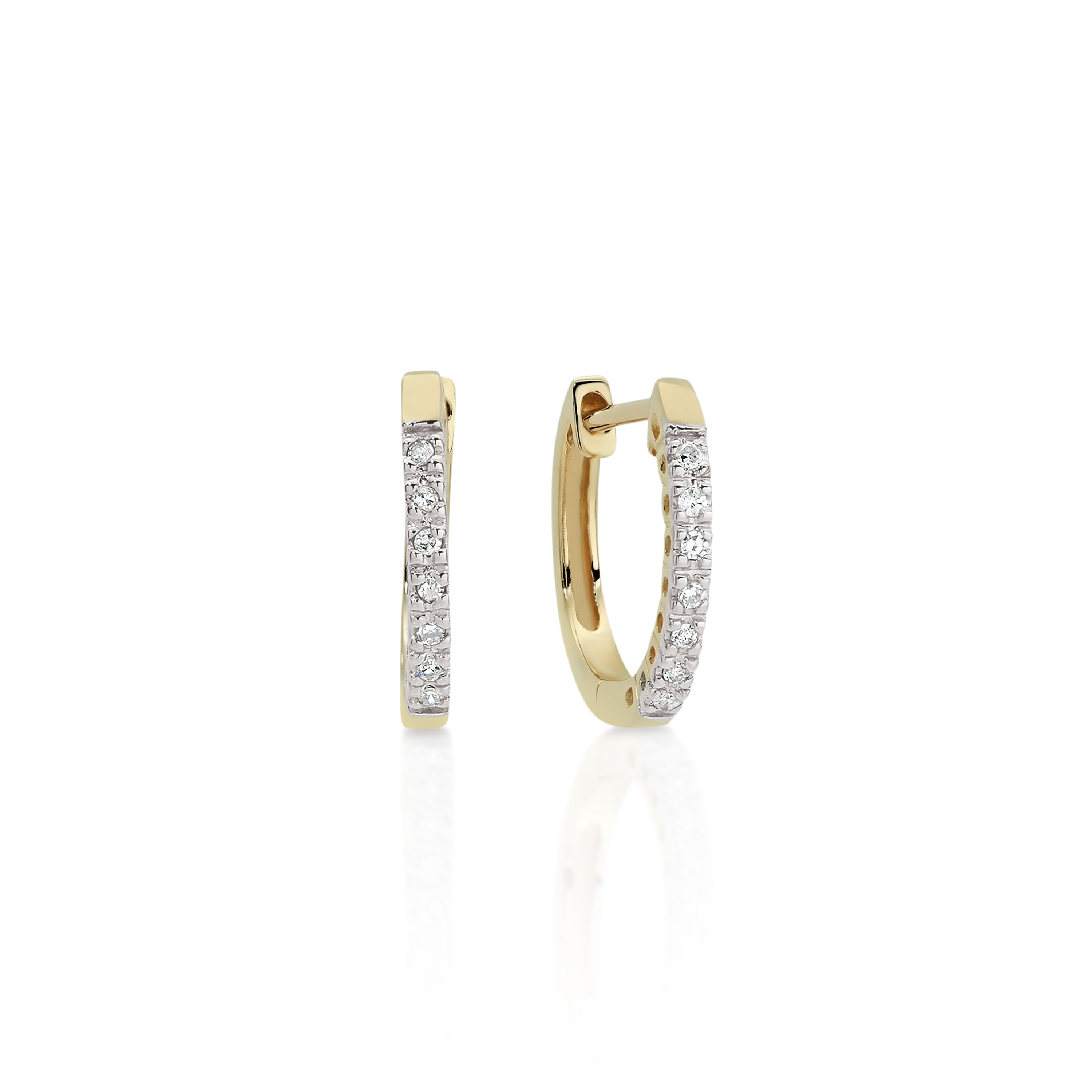 9ct gold diamond huggies