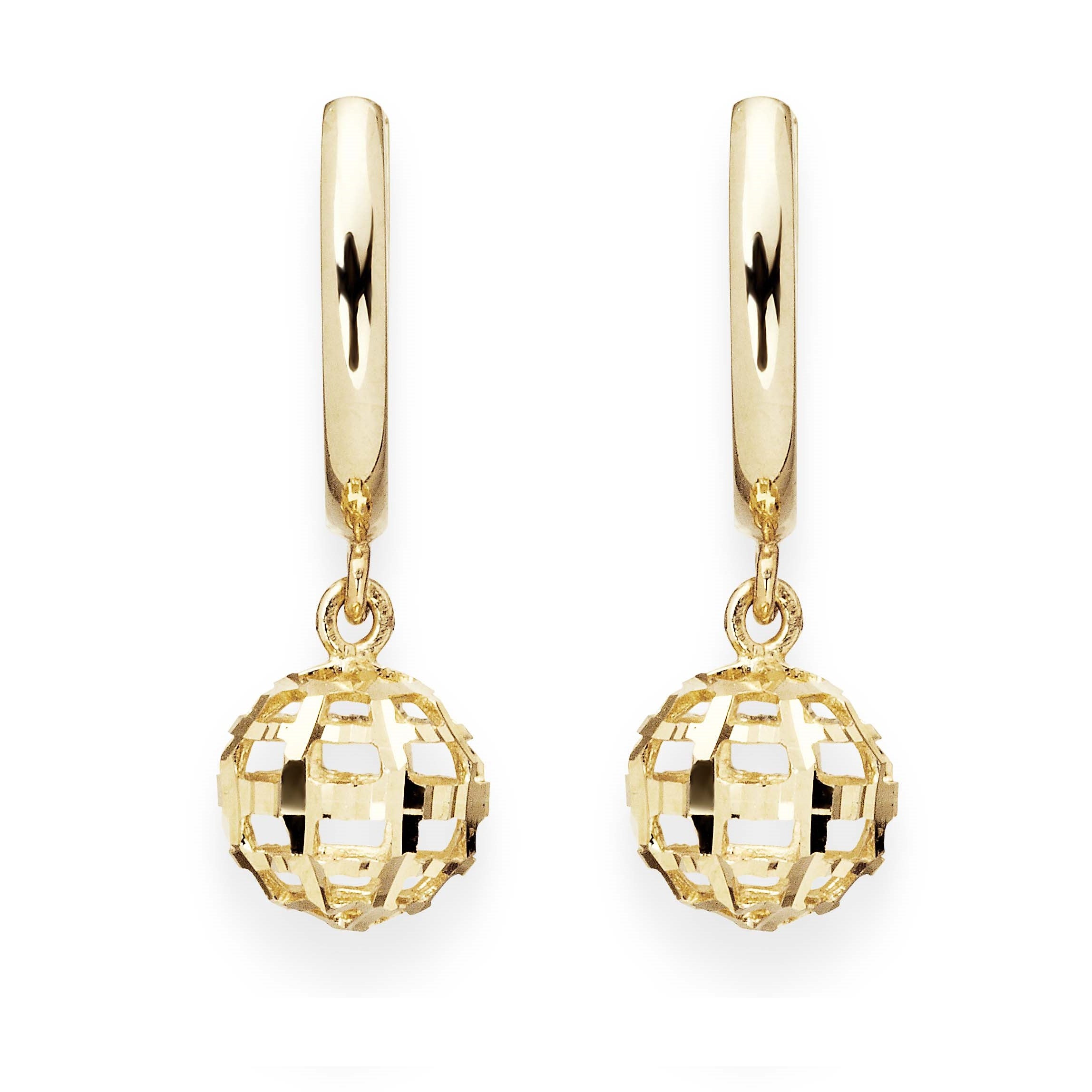9ct gold sparkle drop earrings
