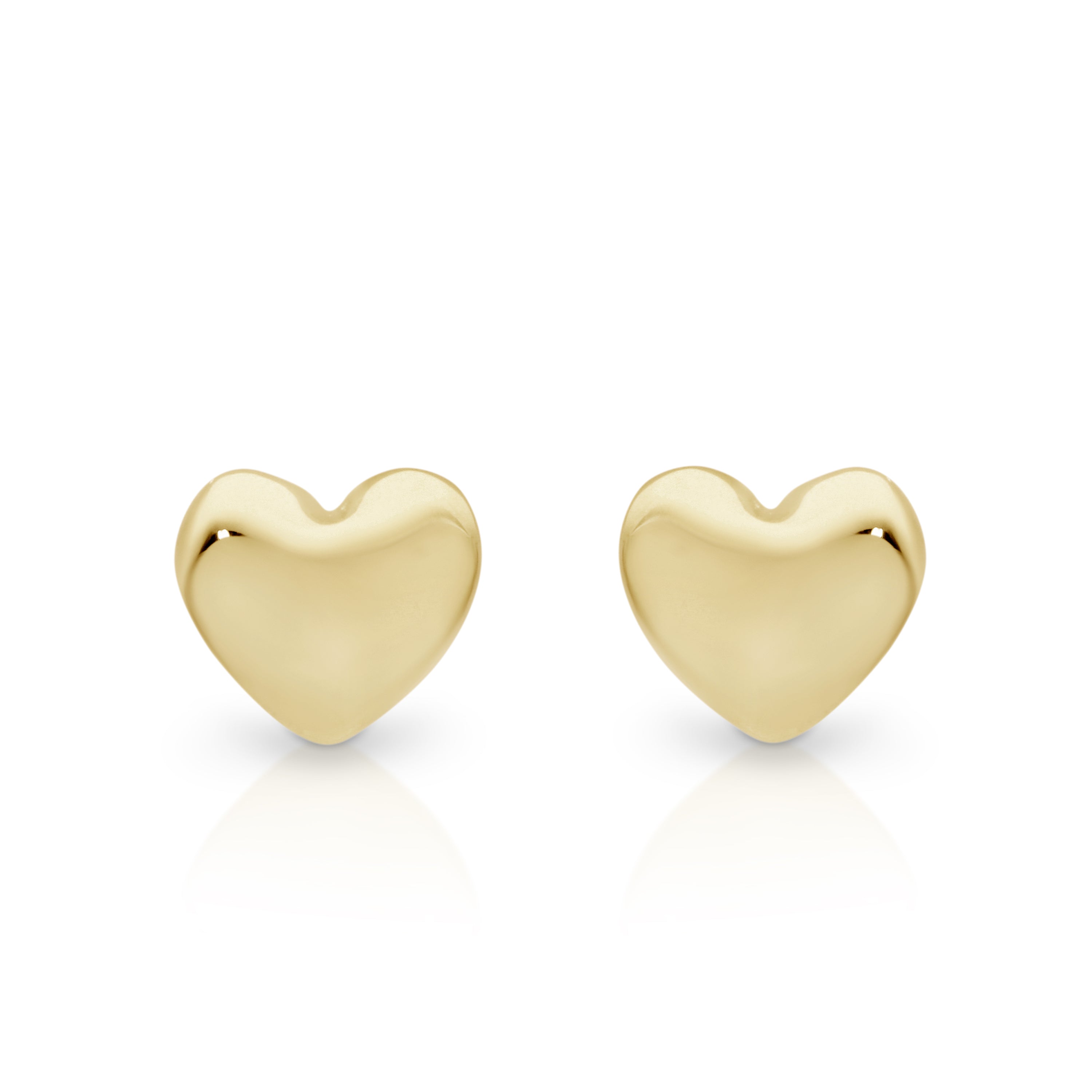 9ct gold heart studs