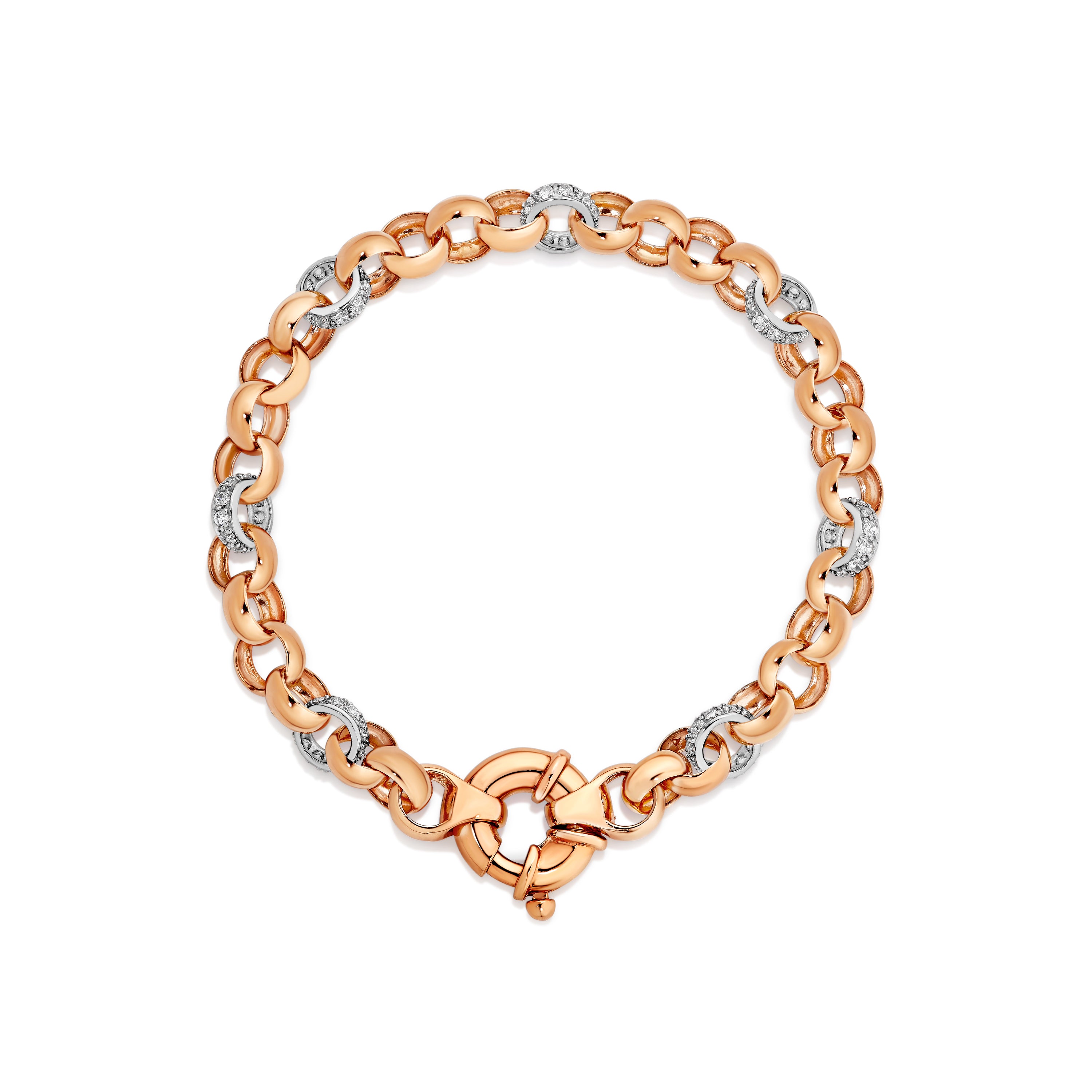 9ct rose gold solid stone set bracelet