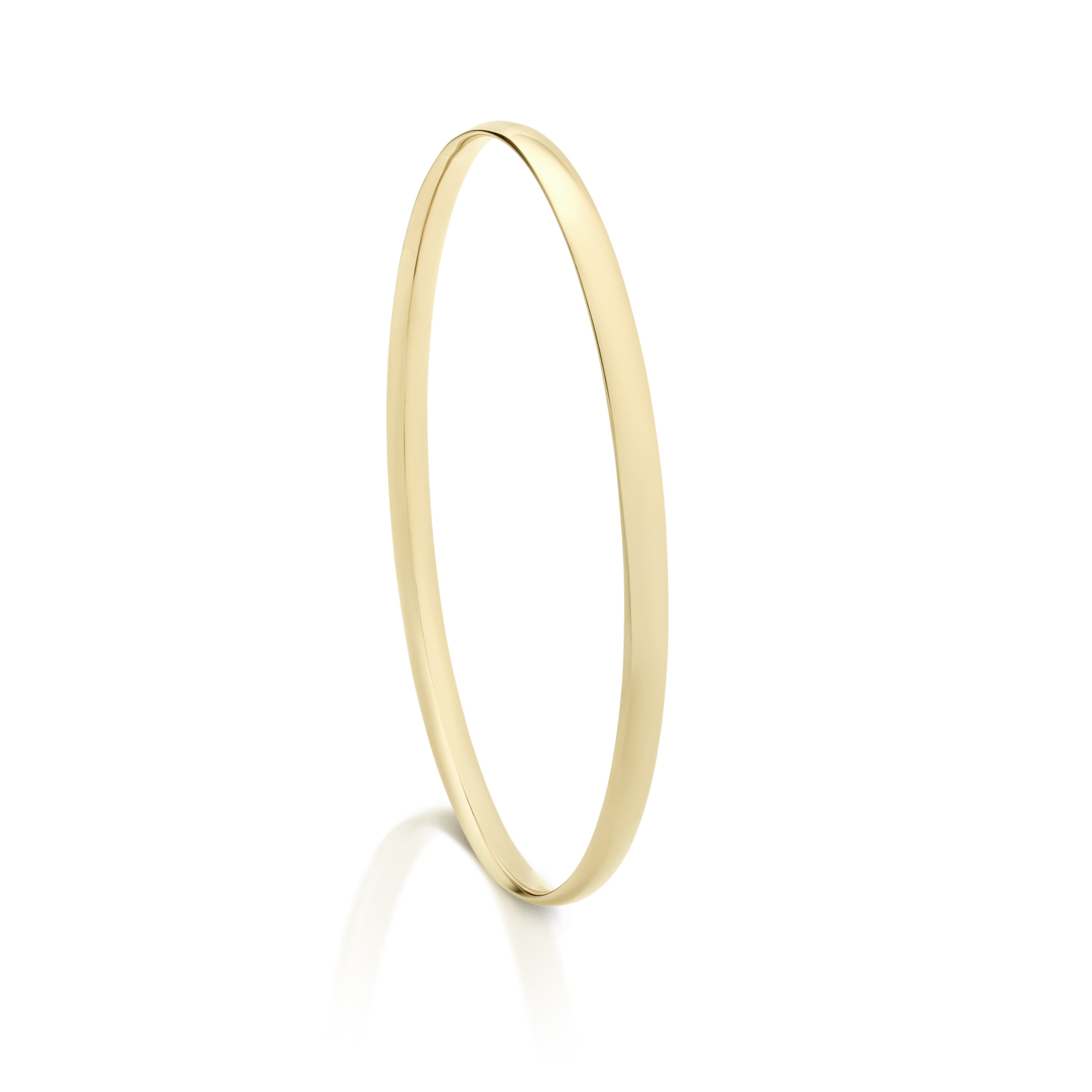 9ct gold 4mm wide solid comfort fit bangle