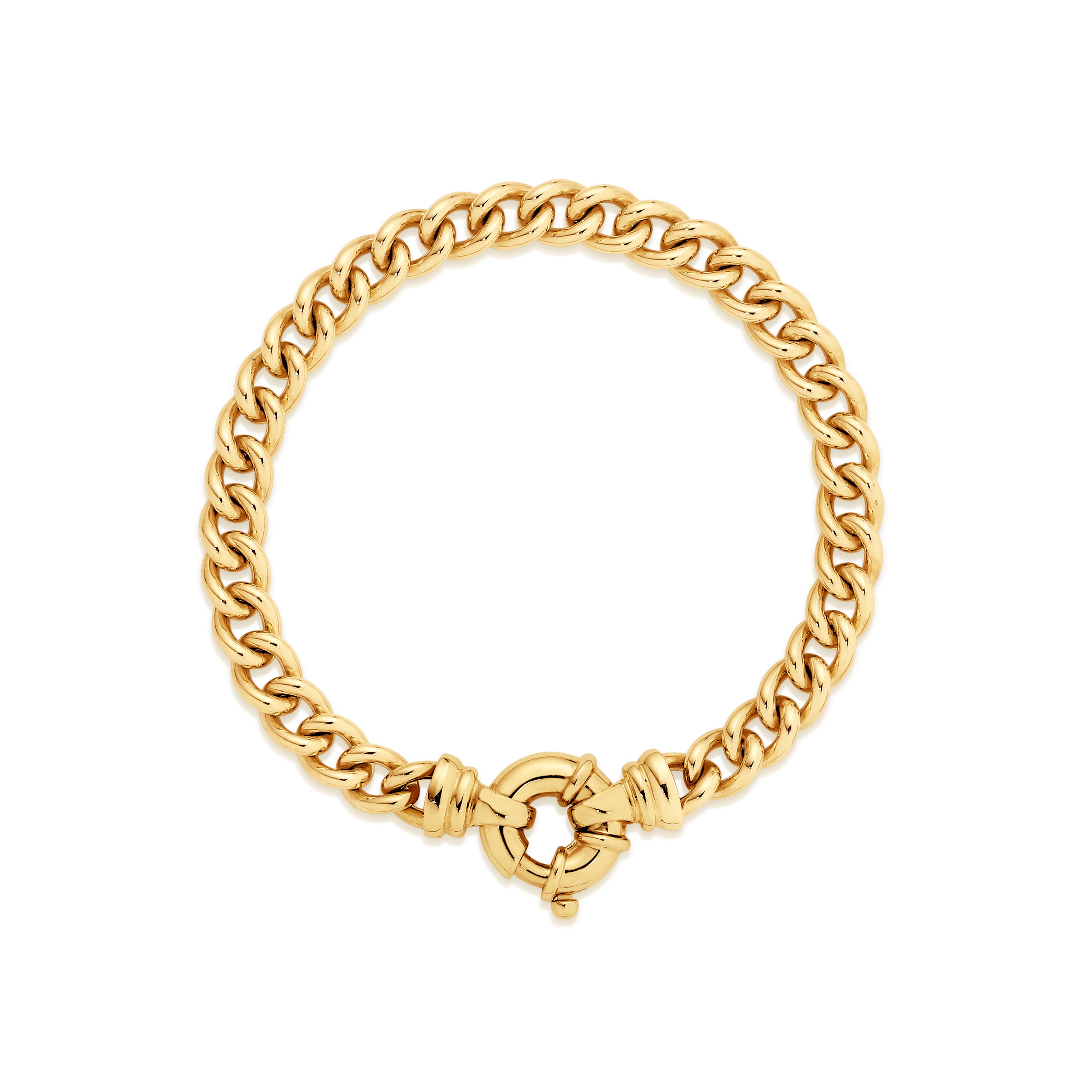9ct Gold 19cm Solid Curb Bracelet | Angus & Coote