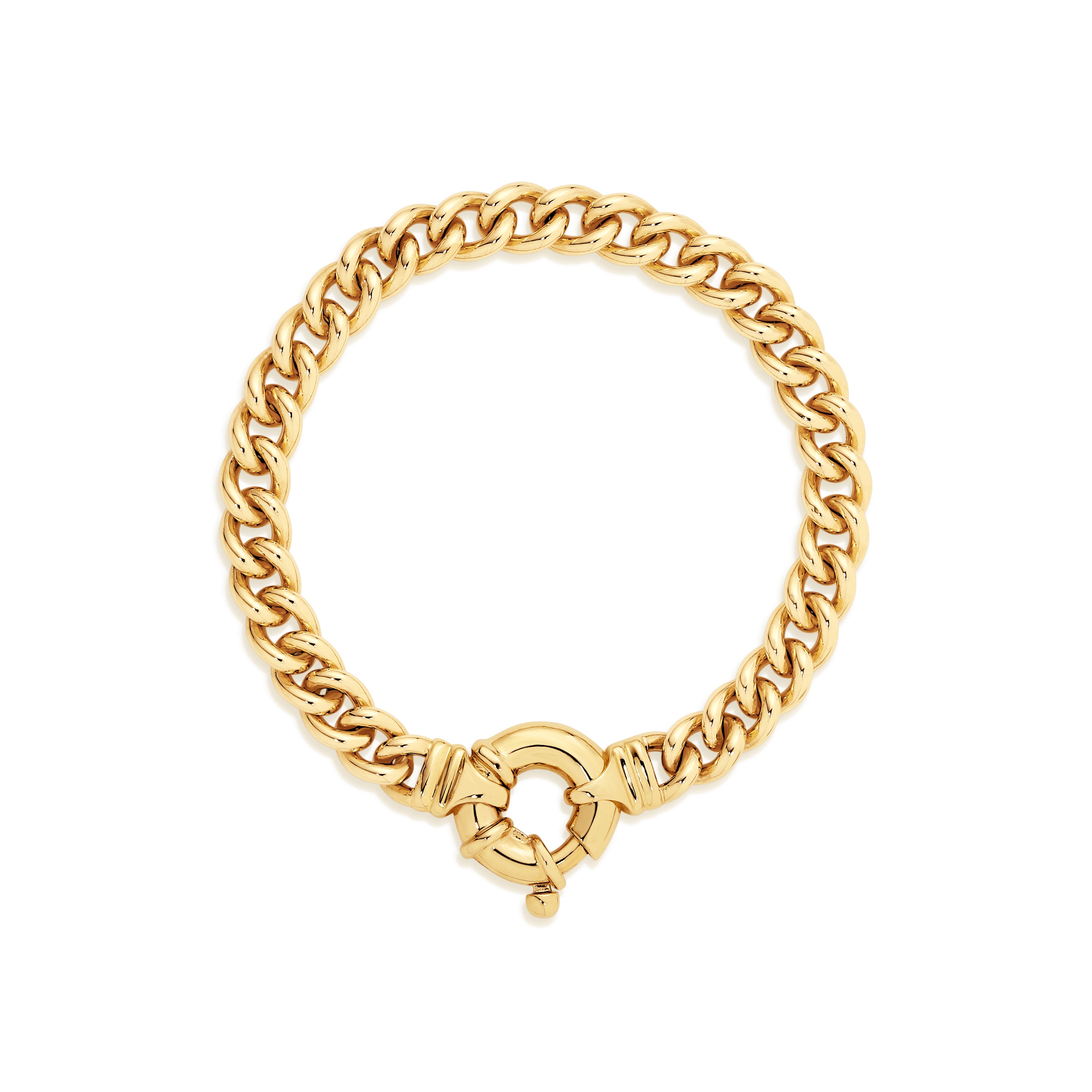 9ct gold solid curb bracelet