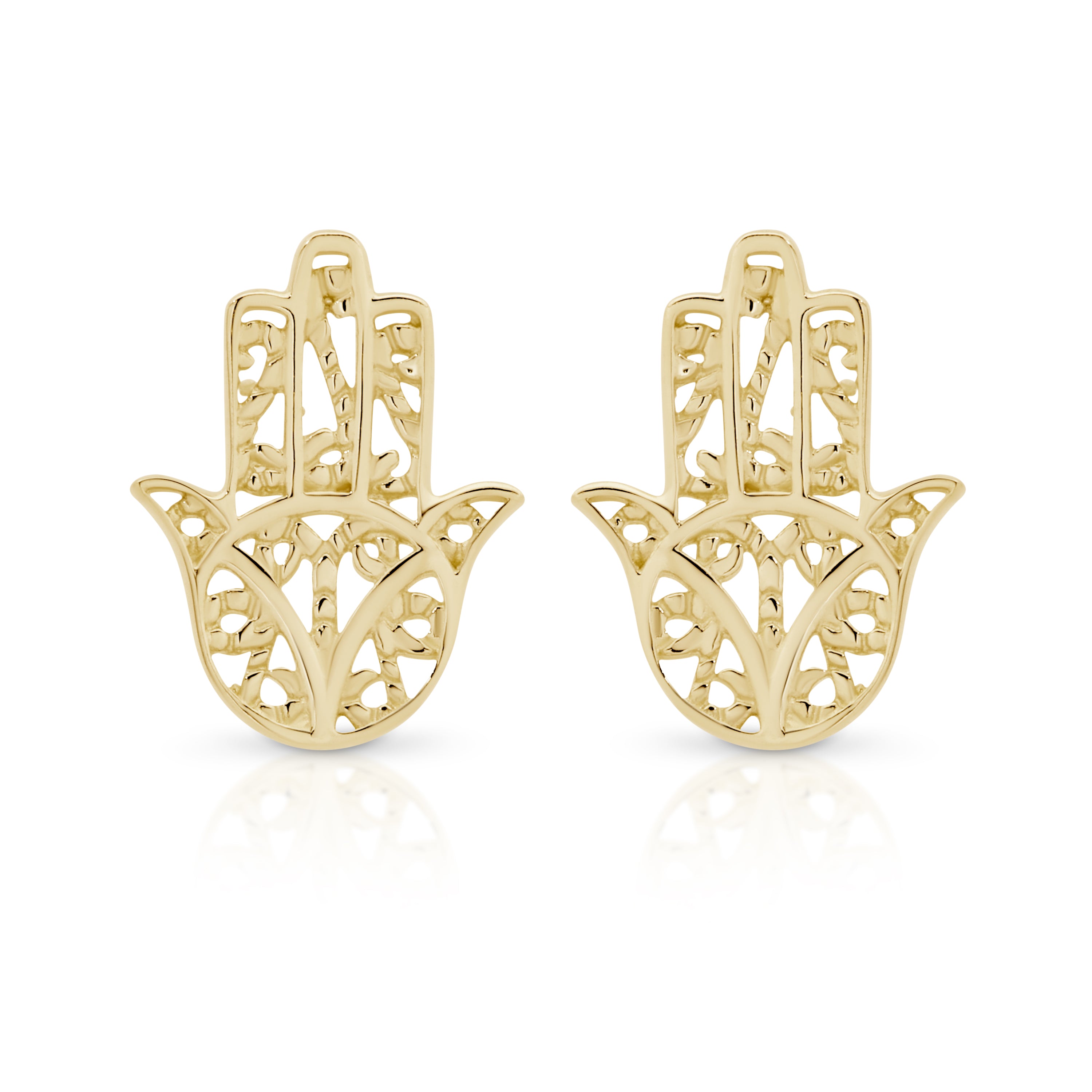 9ct gold hamsa earrings