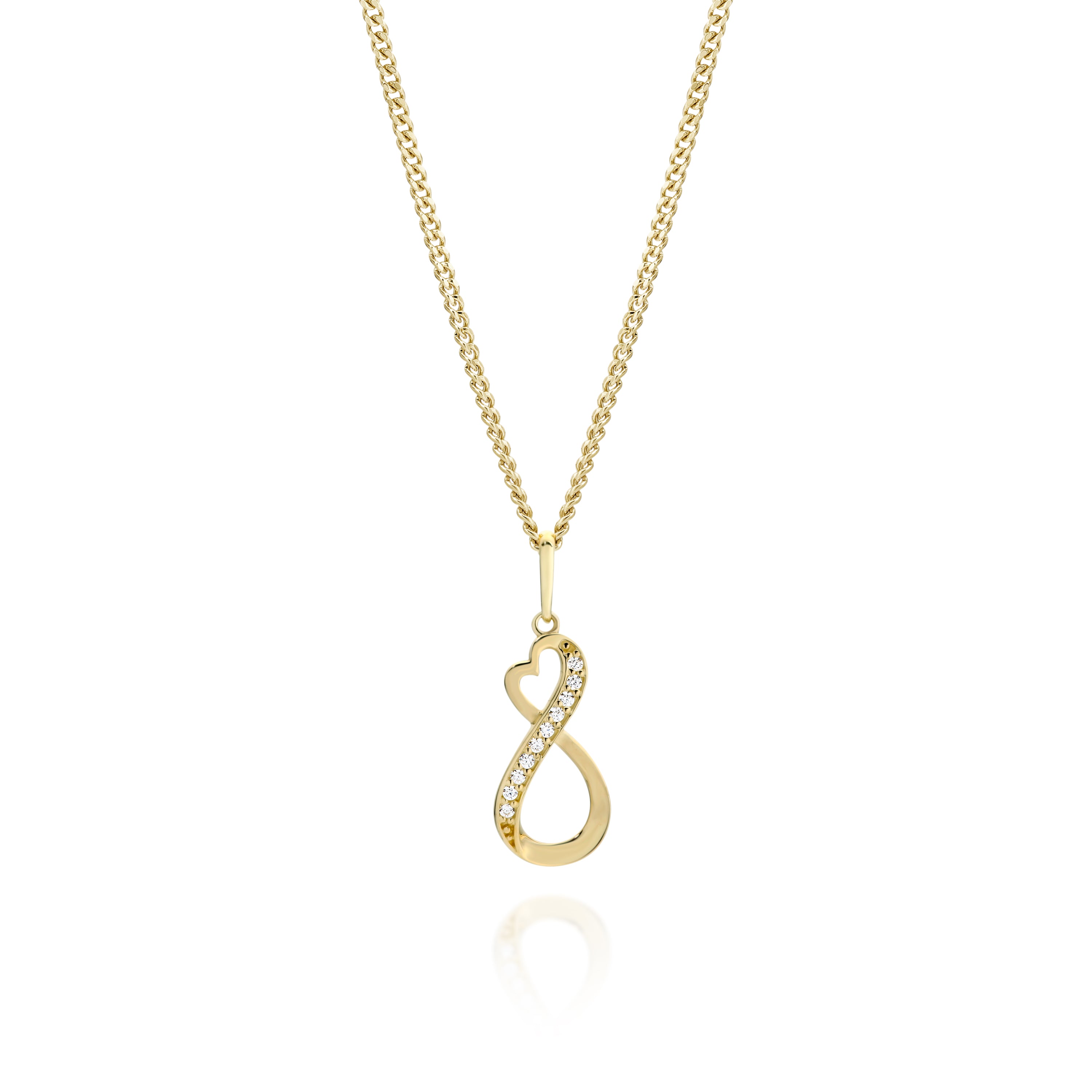 9ct gold infinity pendant