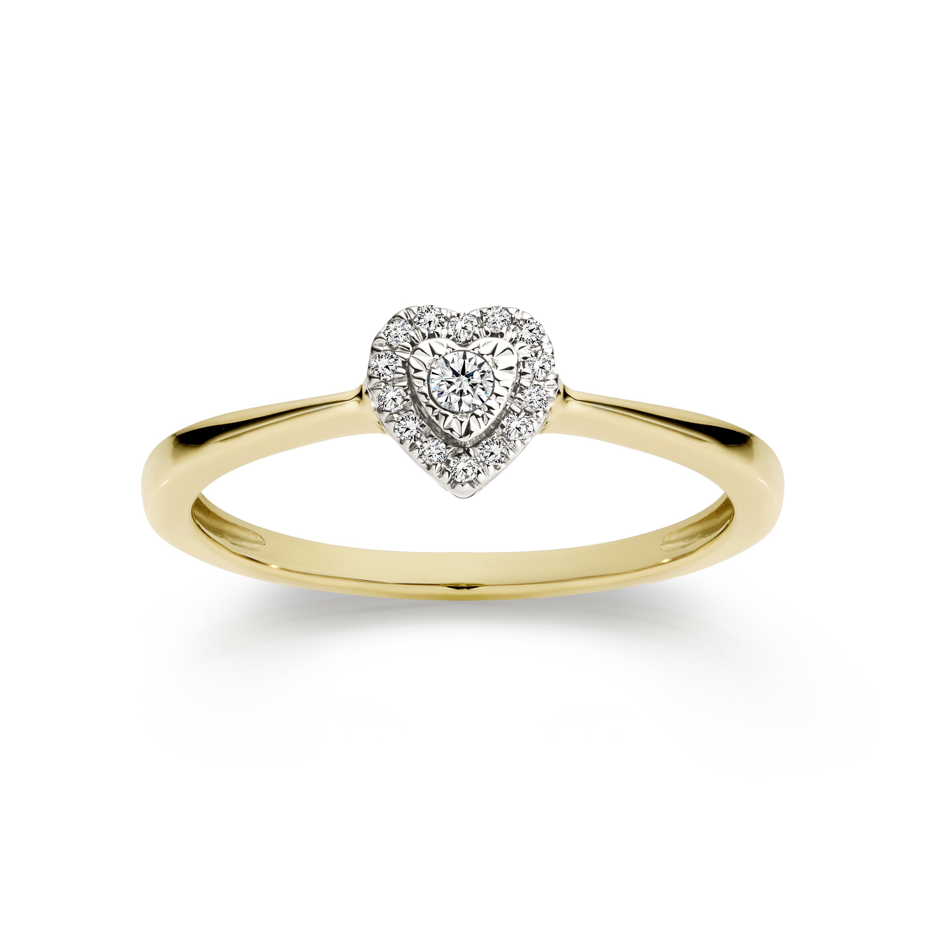 9ct 0.08ct diamond heart ring