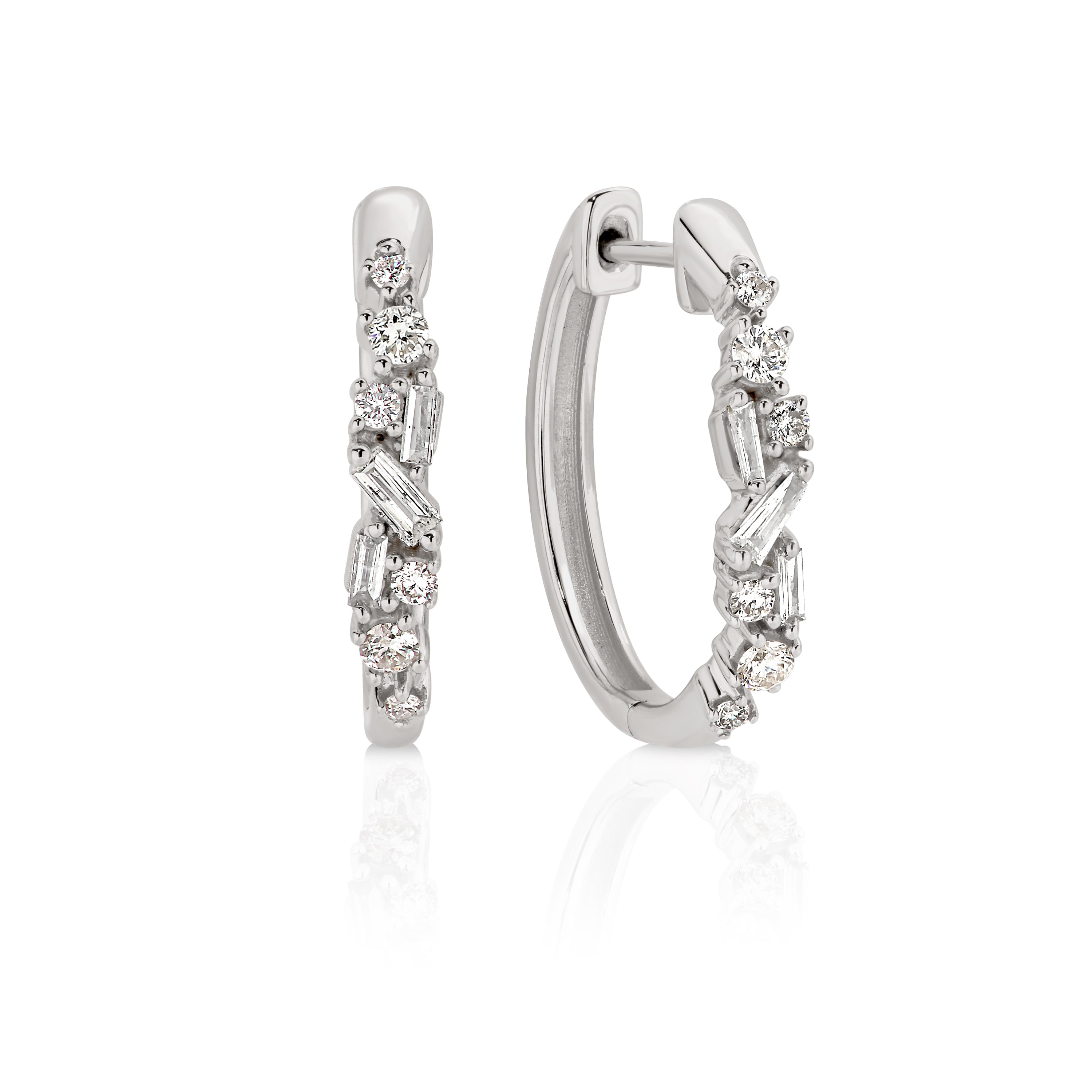9ct white gold 0.27ct diamond huggies
