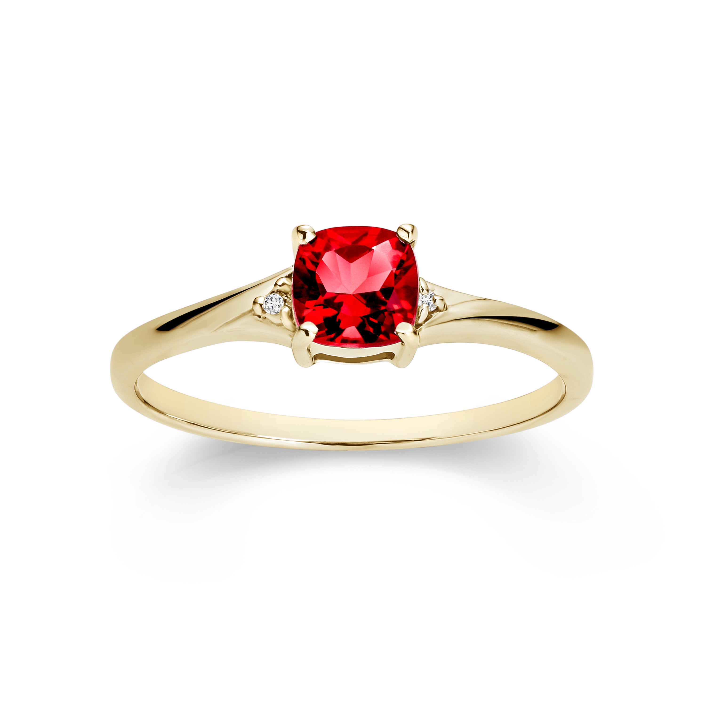 9ct gold cr ruby & diamond ring