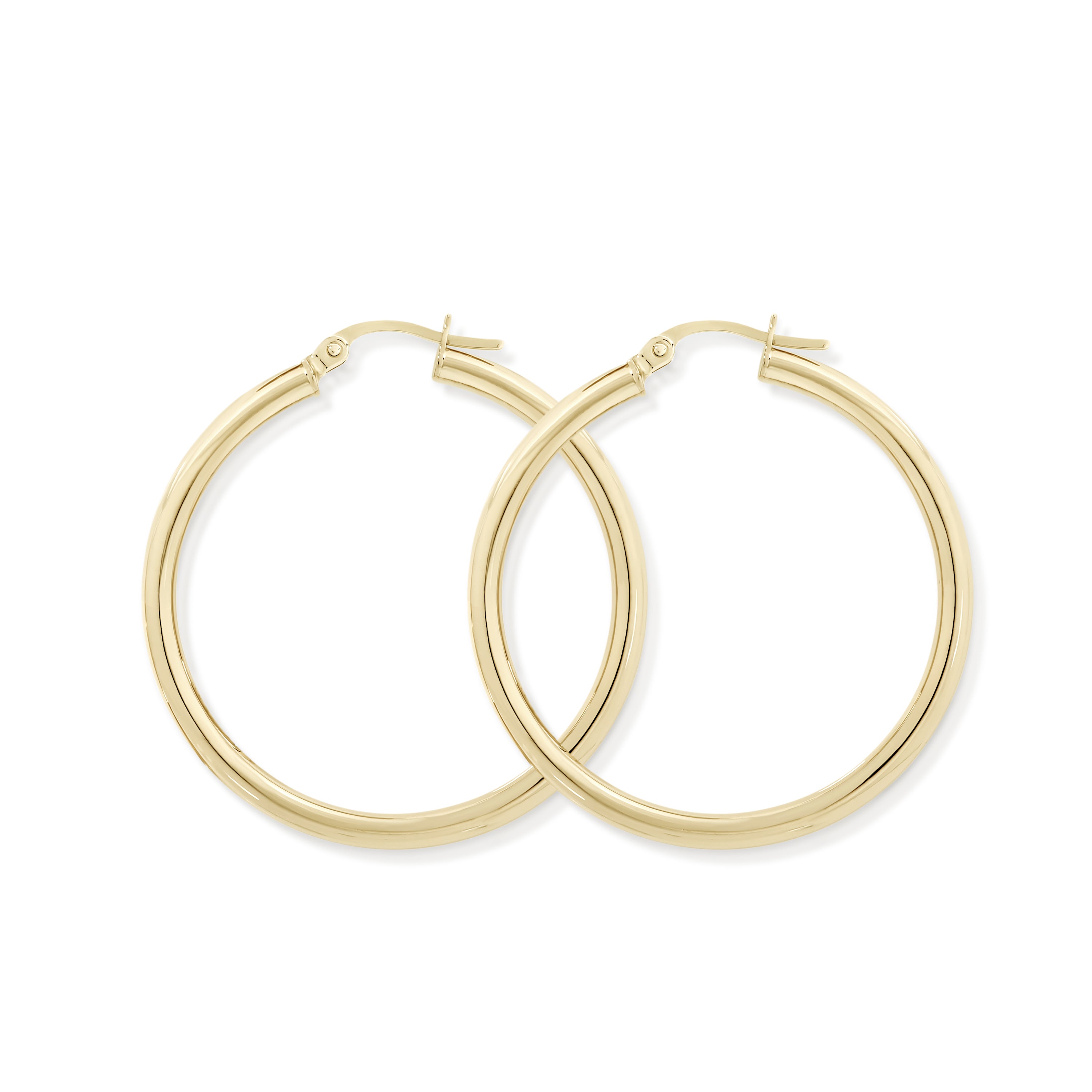 9ct gold polished hoops (30mm)