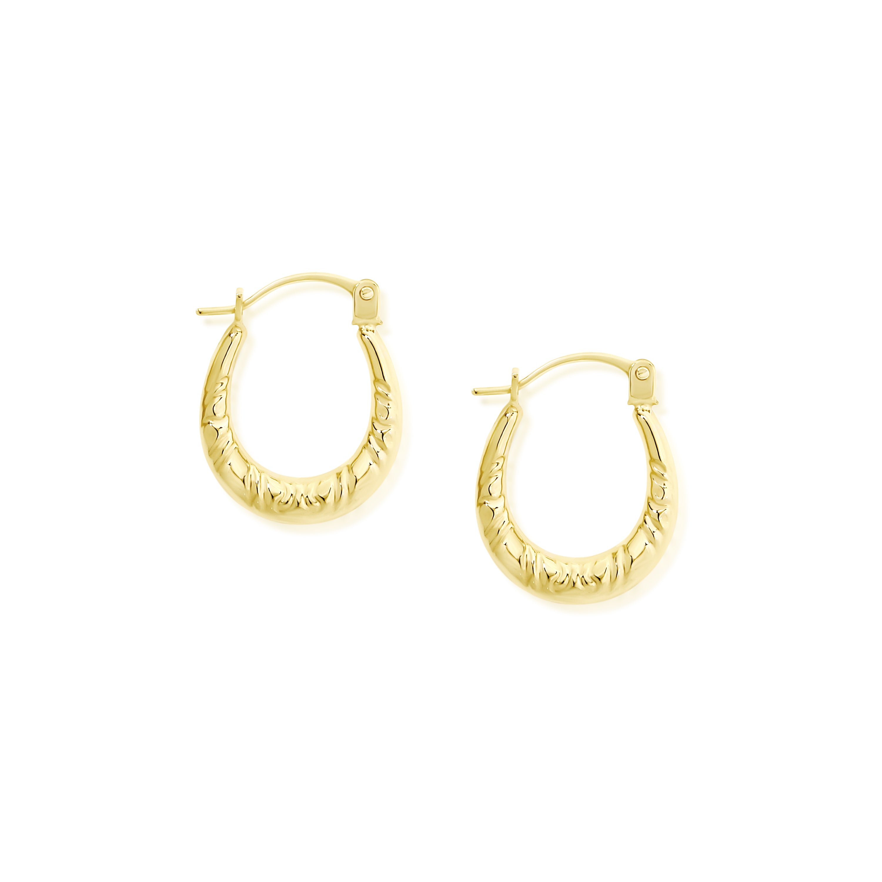 9ct gold tapered hoops (10mm)