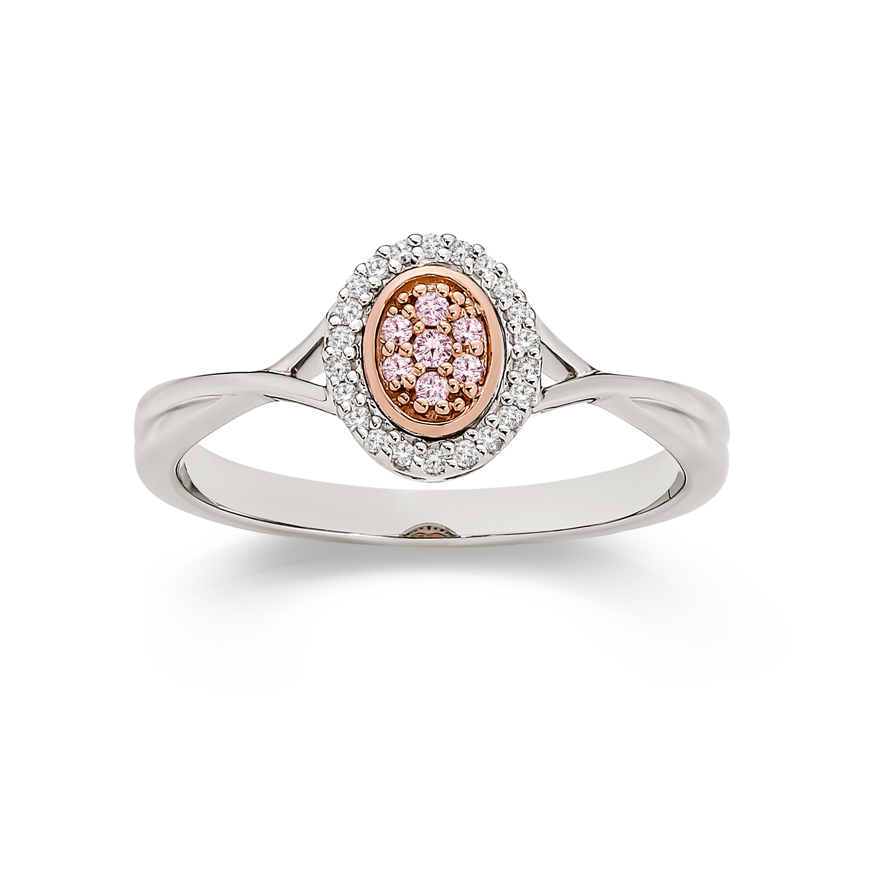 9ct white gold 0.12ct Natural Australian Pink Diamond ring