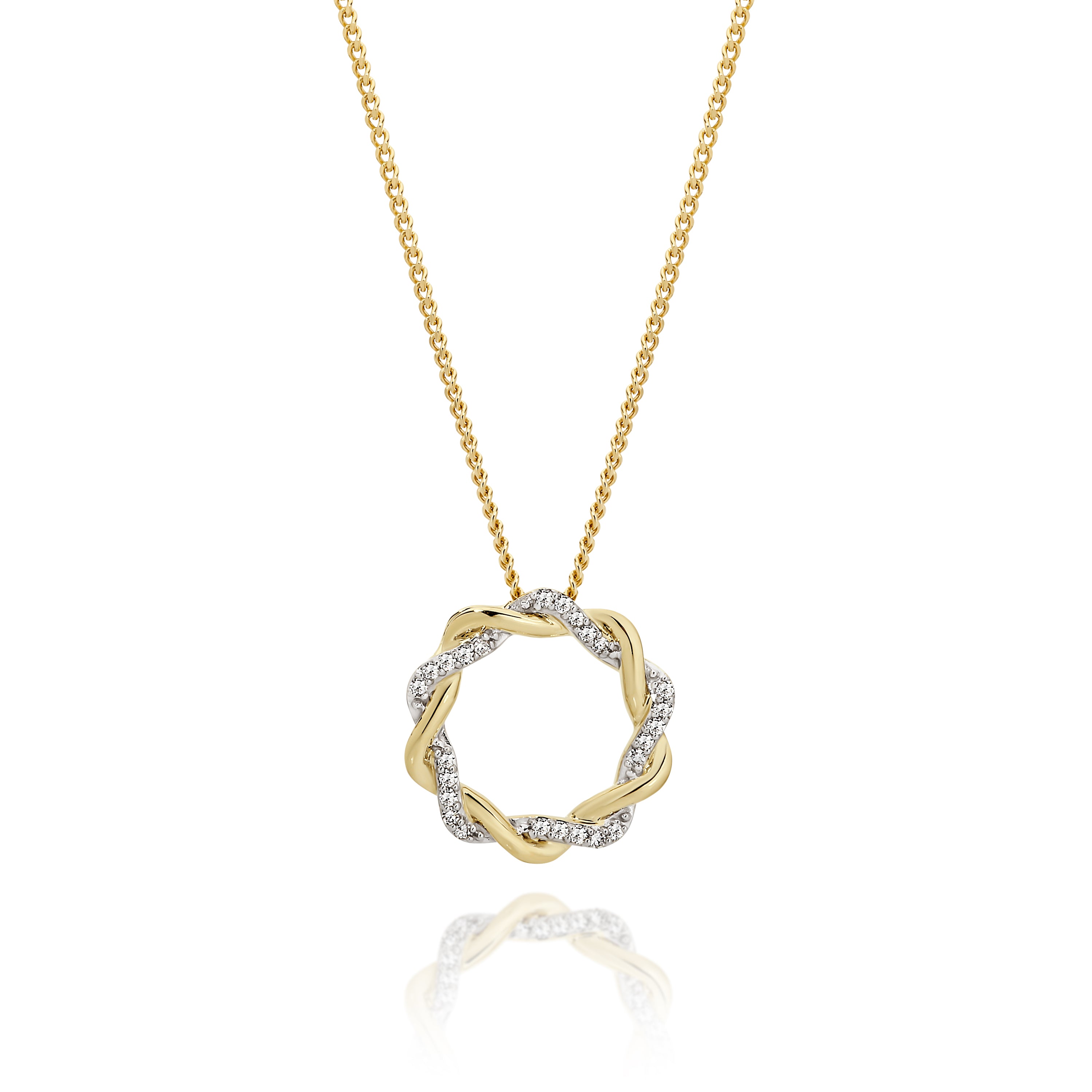 9ct gold 0.10ct diamond circle of life pendant