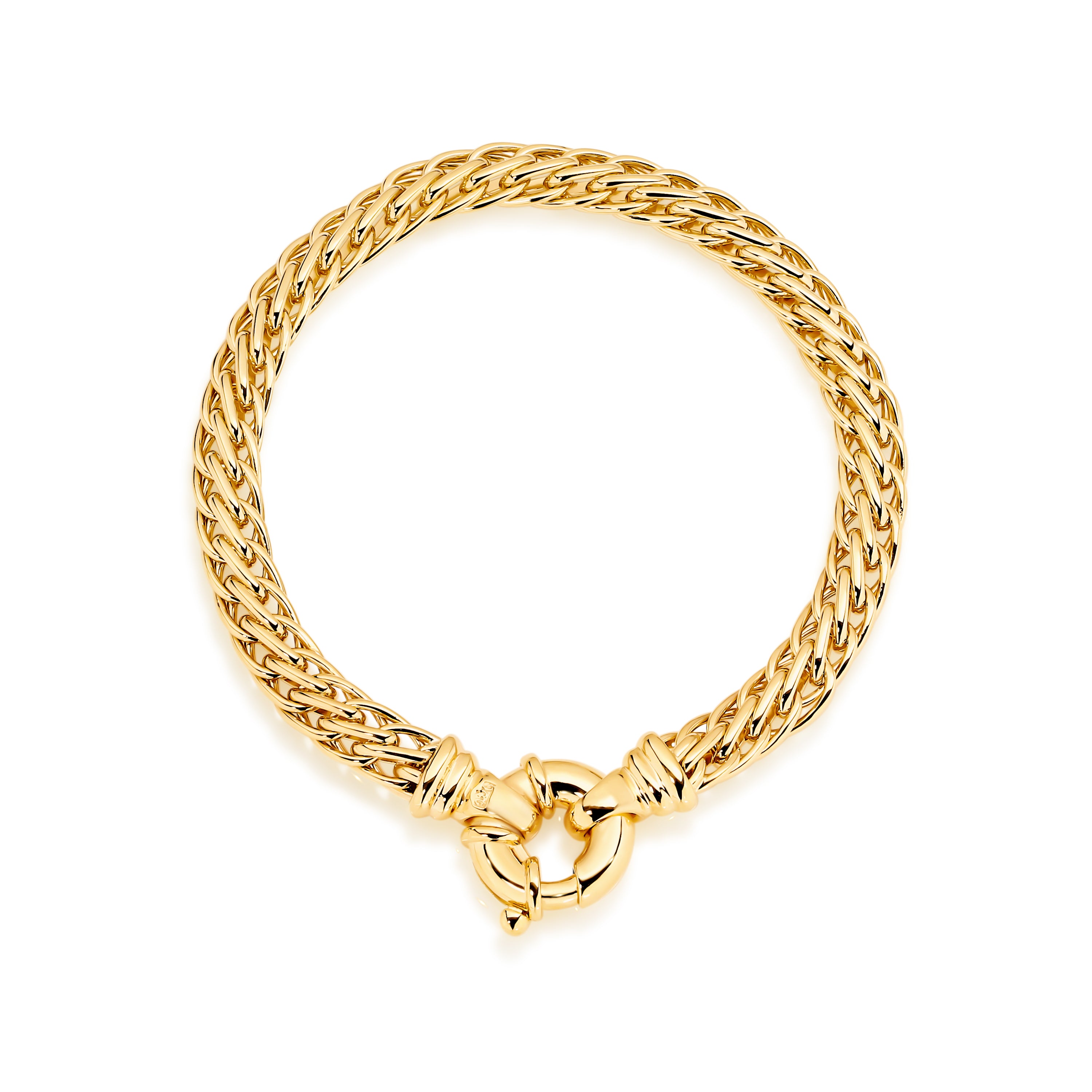 9ct solid gold interlock bracelet