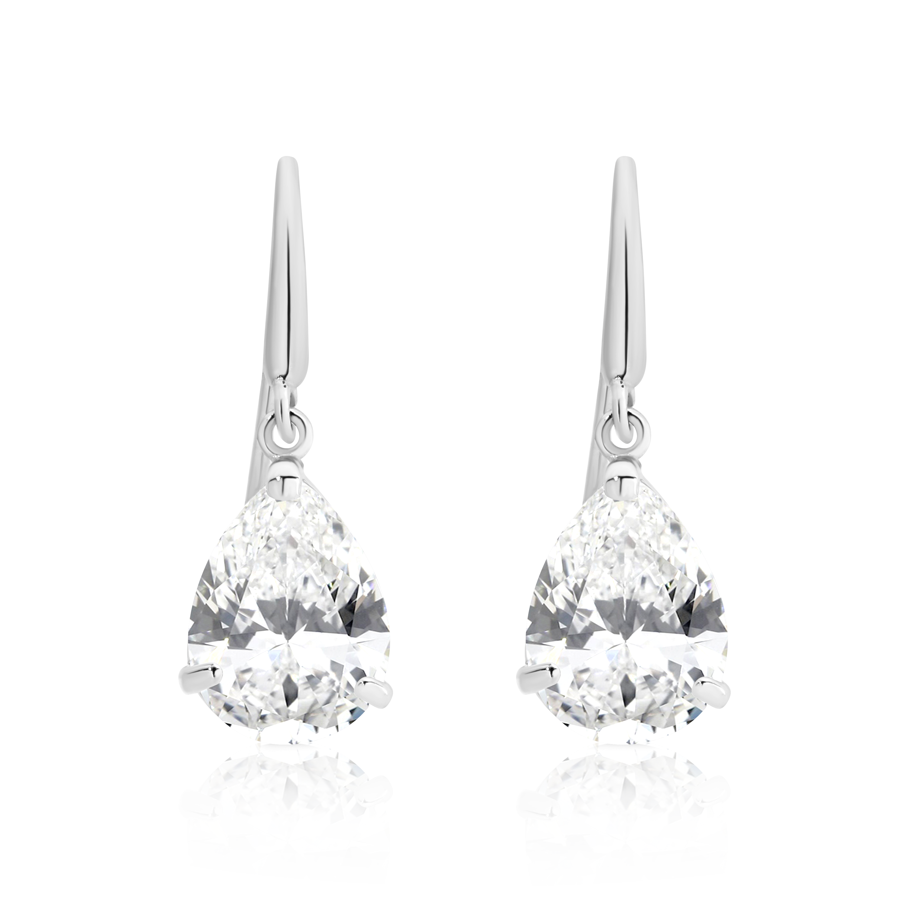 9ct white gold cubic zirconia earrings