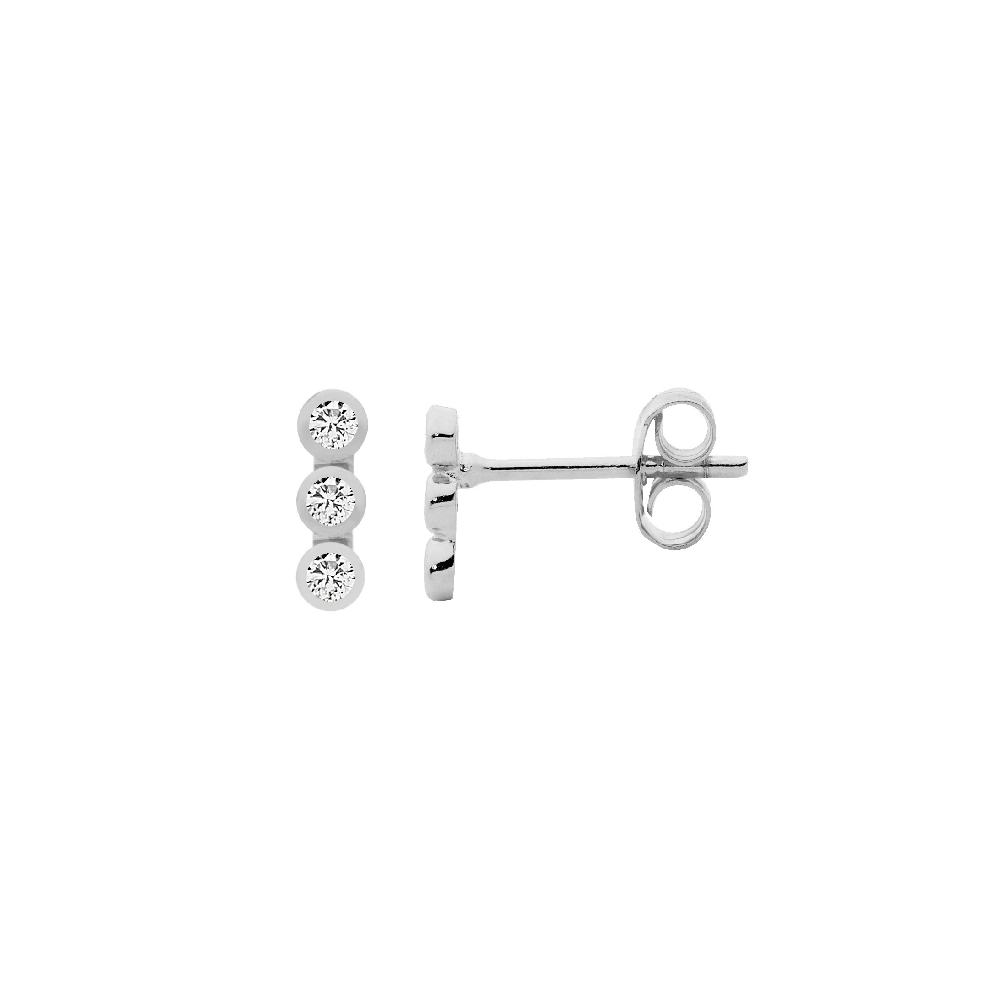 ELLANI Silver CZ Stud Earrings