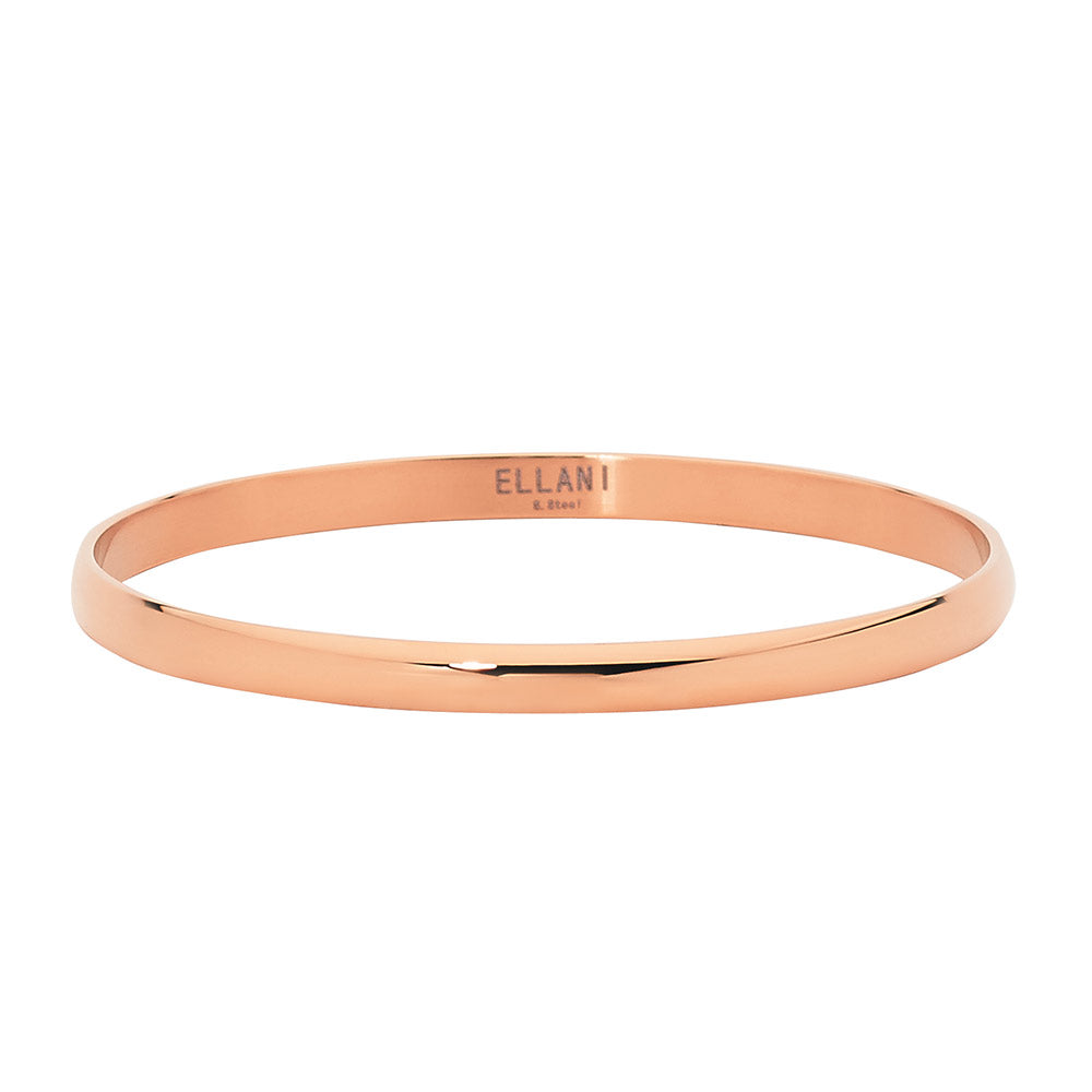 ELLANI Stainless Steel Rose Gold Plated 5mm Wide Bangle