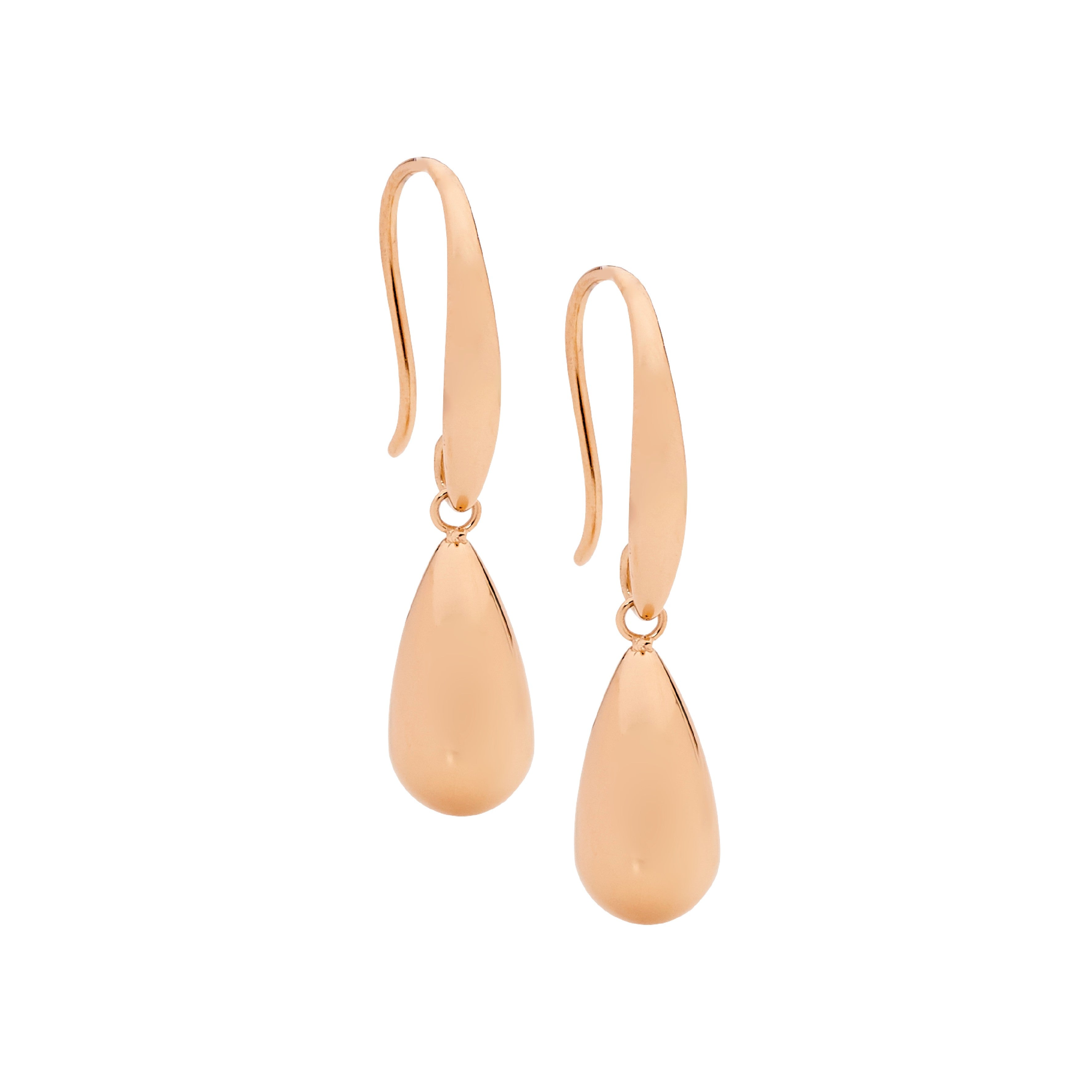 ELLANI Stainless Steel Hook Earrings with Rose Gold Plating